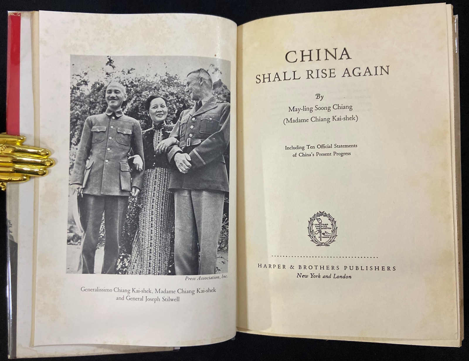 1941 CHINA SHALL RISE AGAIN Vintage MAY-LING SOONG CHIANG Asia WWII ERA w/ DJ