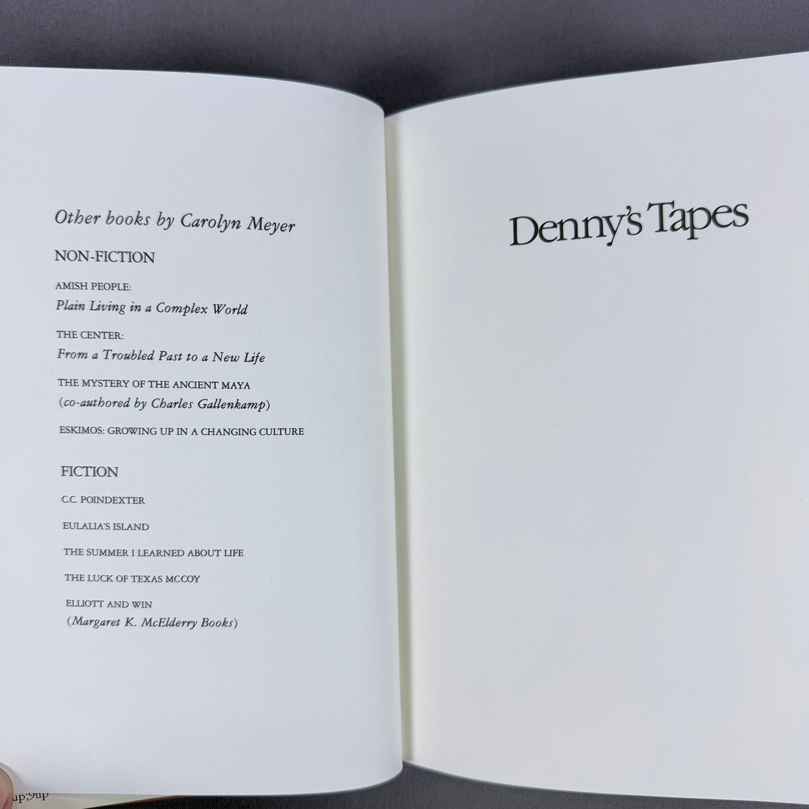 Carolyn Meyer Denny’s Tapes Hardcover 1987 First Edition Young Adult Fiction