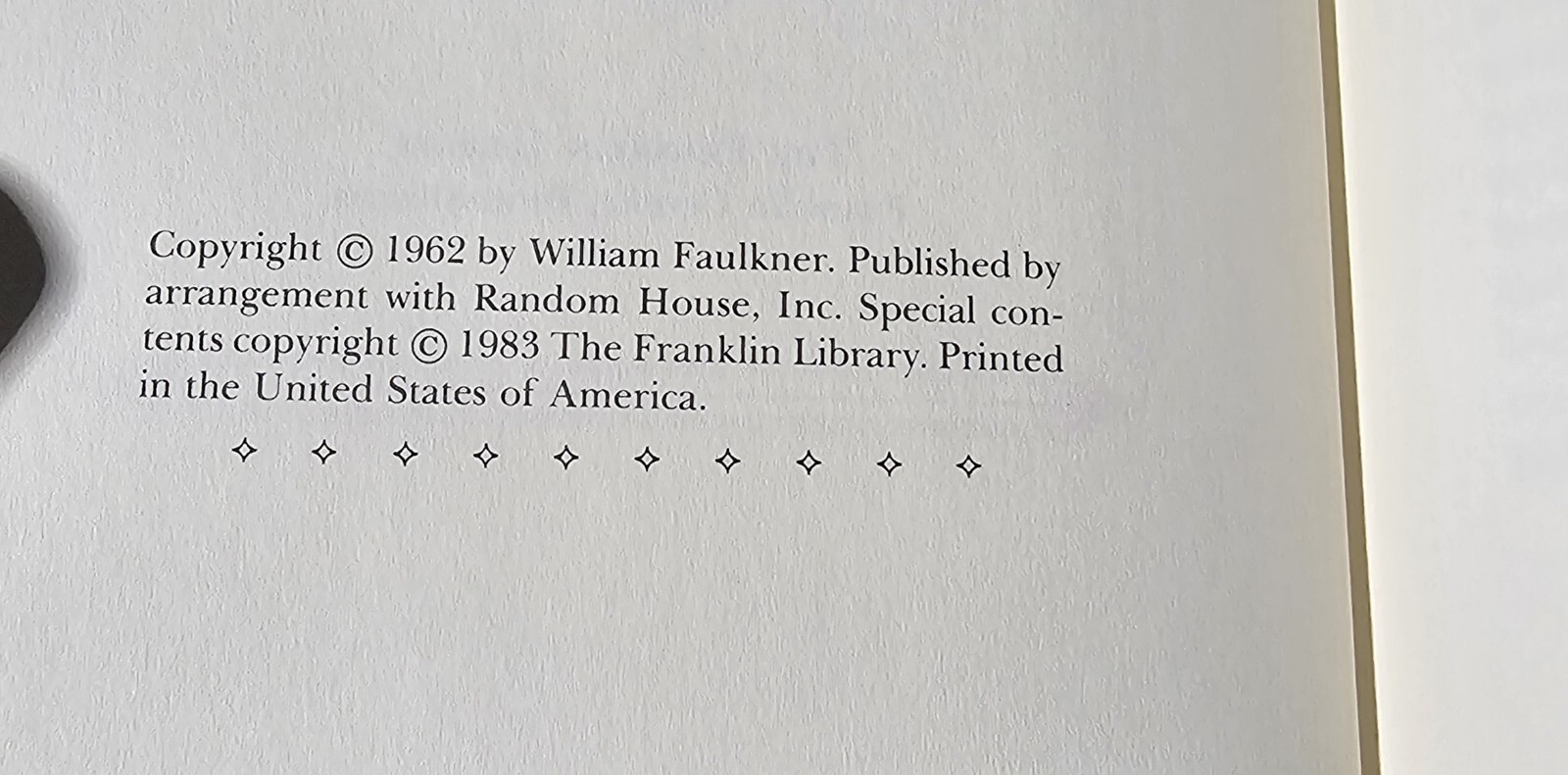 Franklin Library THE REIVERS A REMINISCENCE by William Faulkner 1983 Tauss