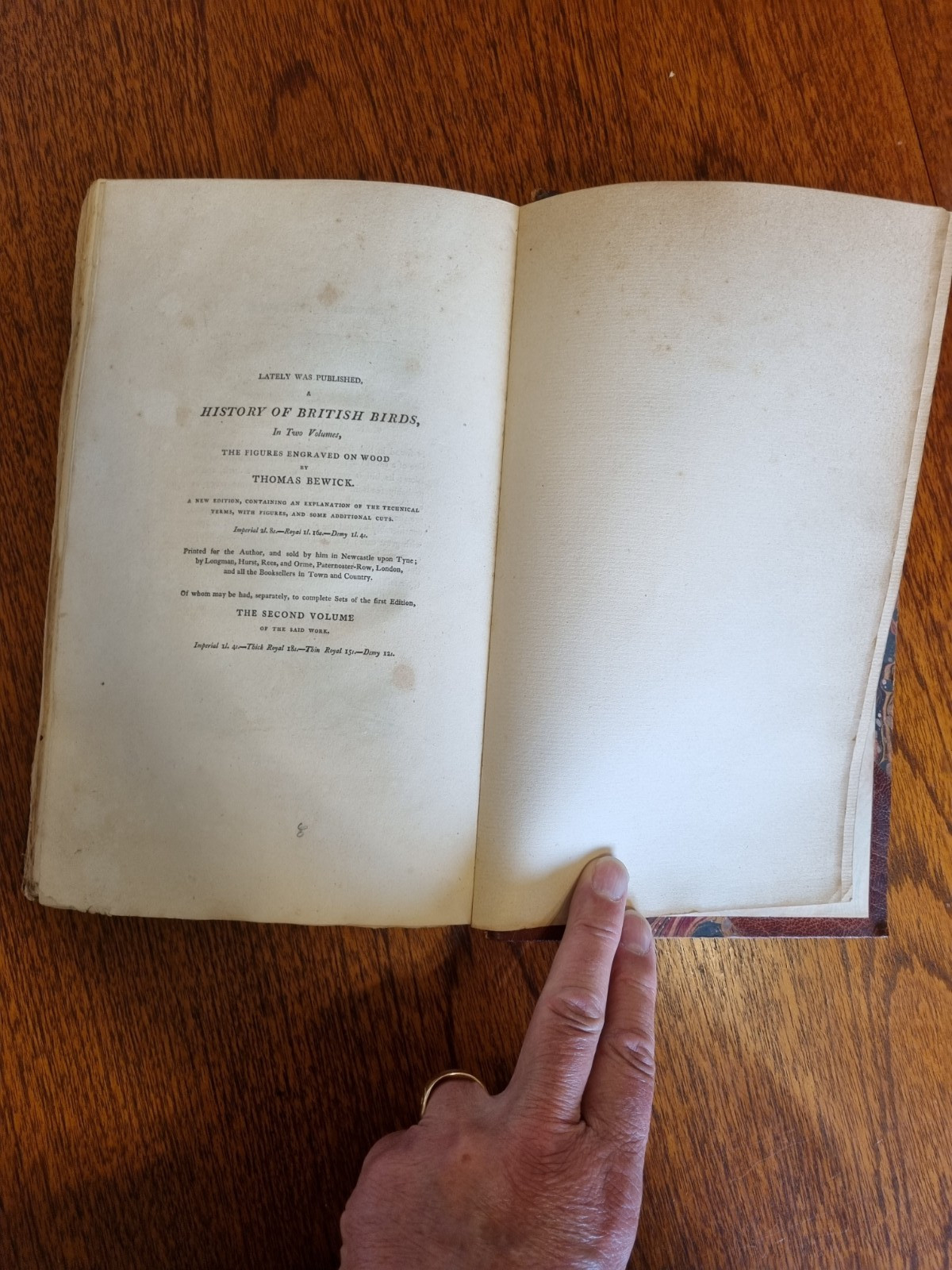 Bewick, Thomas. A General History of Quadrupeds 1807. Imperial paper issue.