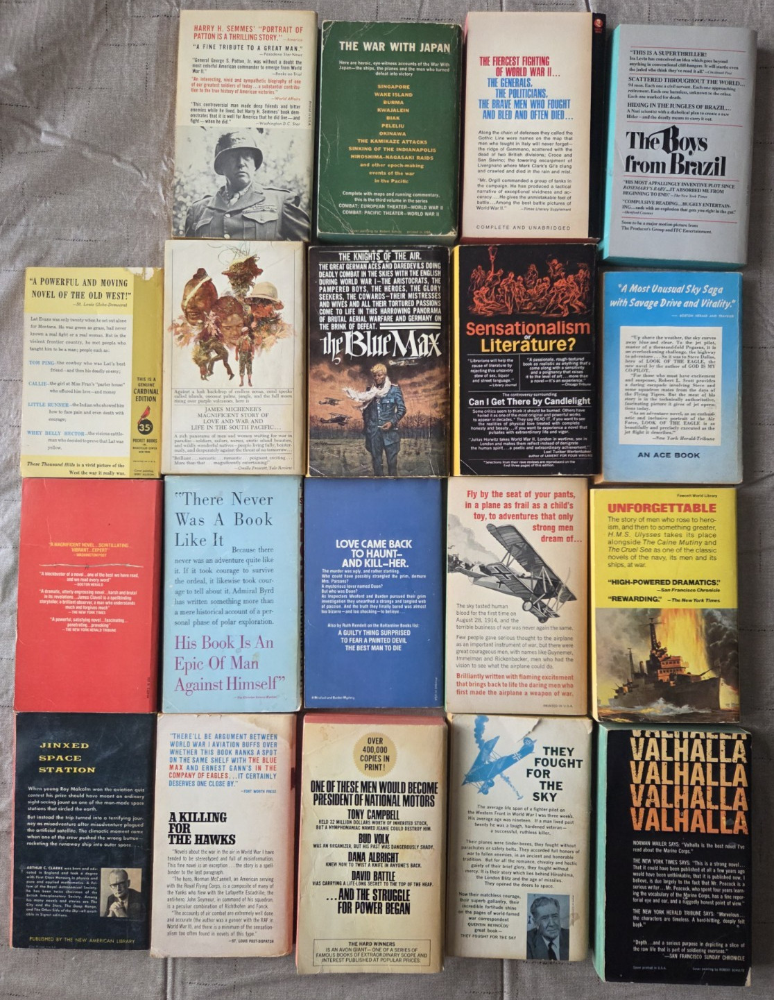 Vintage 1938-75 Lot of 19 Mostly Military Paperback Books