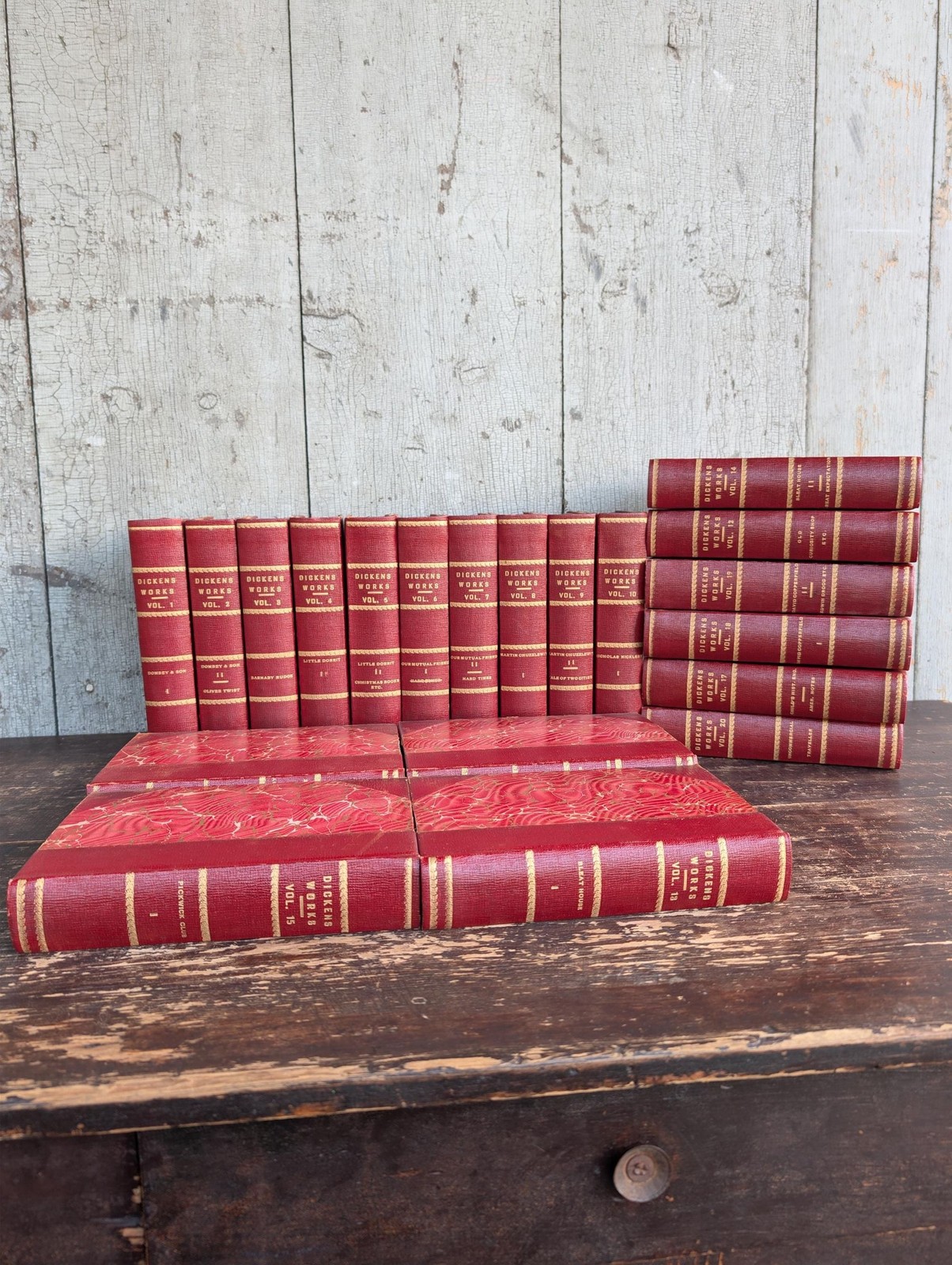Antique Undated 1903 The Complete Works of Charles Dickens 20 Volumes