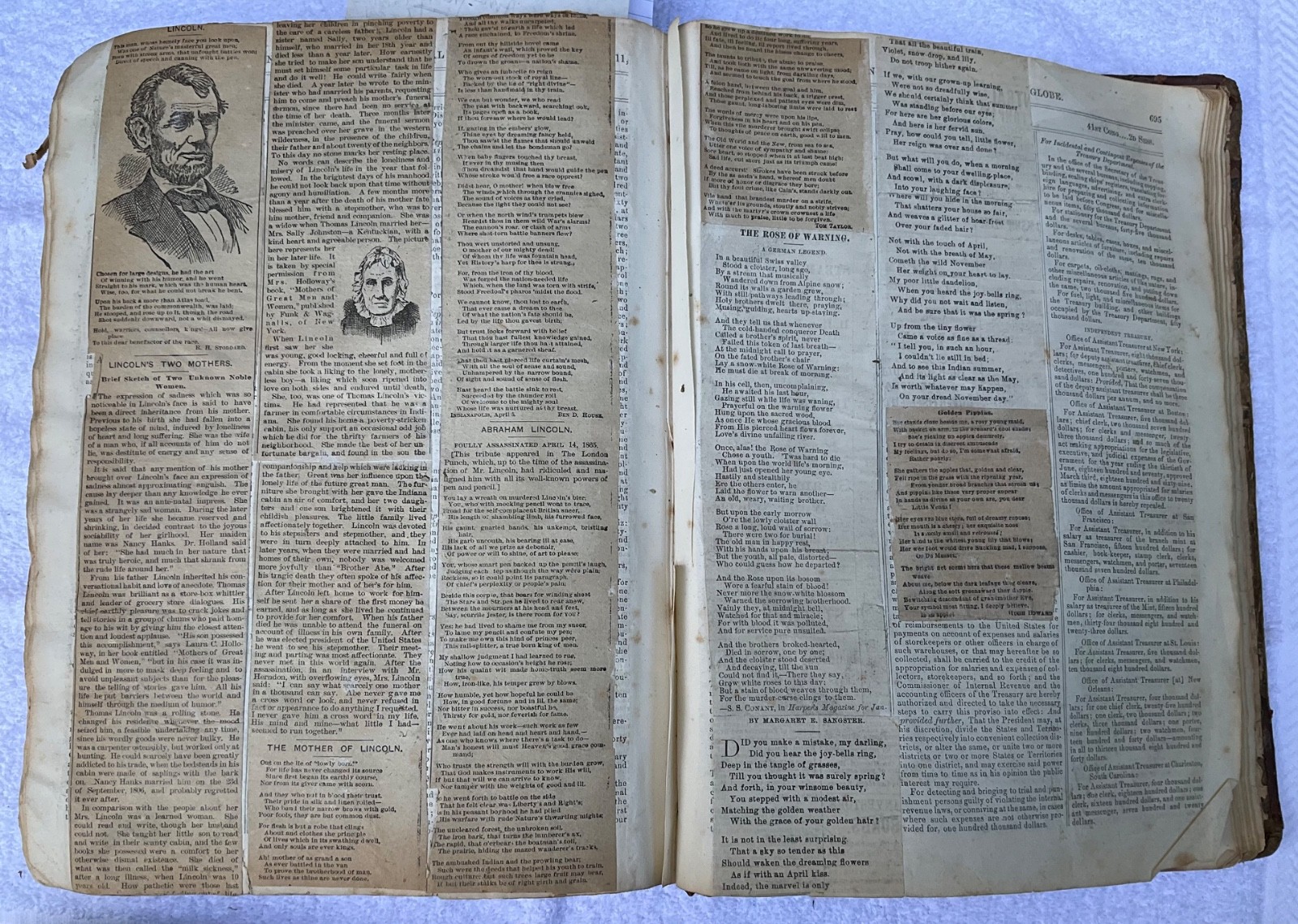 Antique Vintage 1870 Law Book w 1870-1880s Subscription Stories Pasted -Altered
