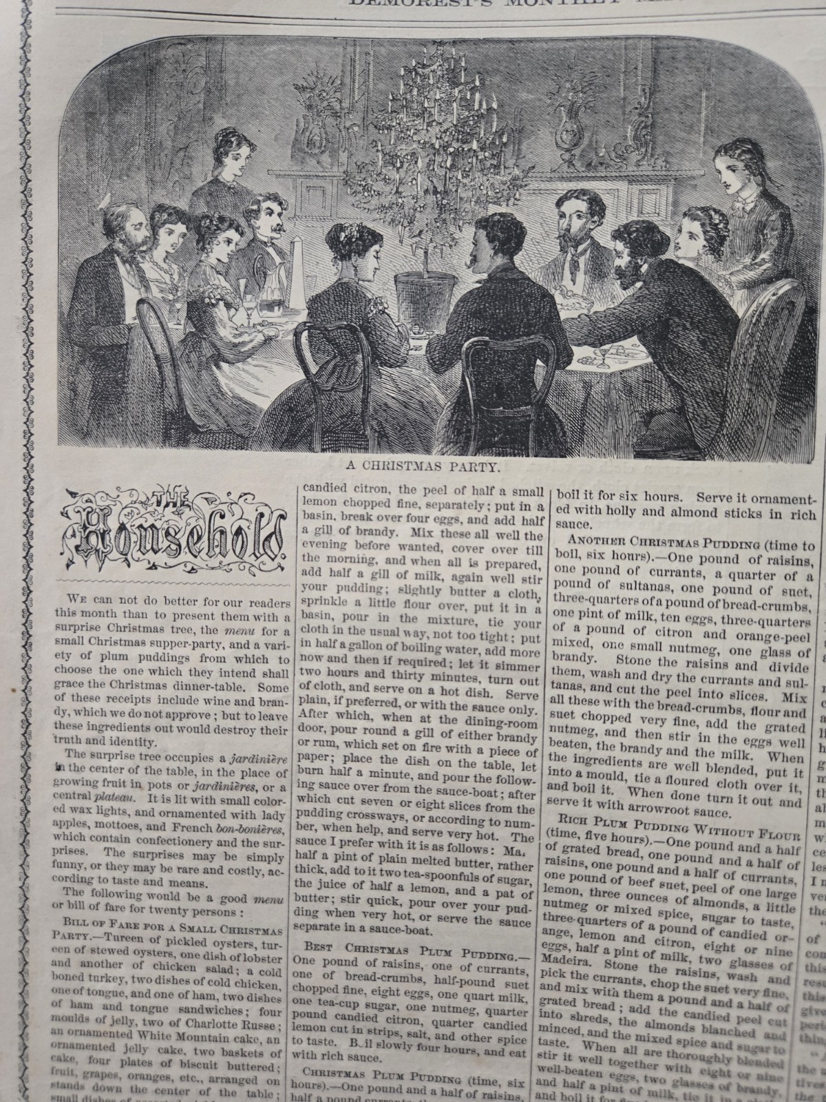 Demorest’s Monthly Magazine Dec 1868 FASHION LITERATURE ART & ADS