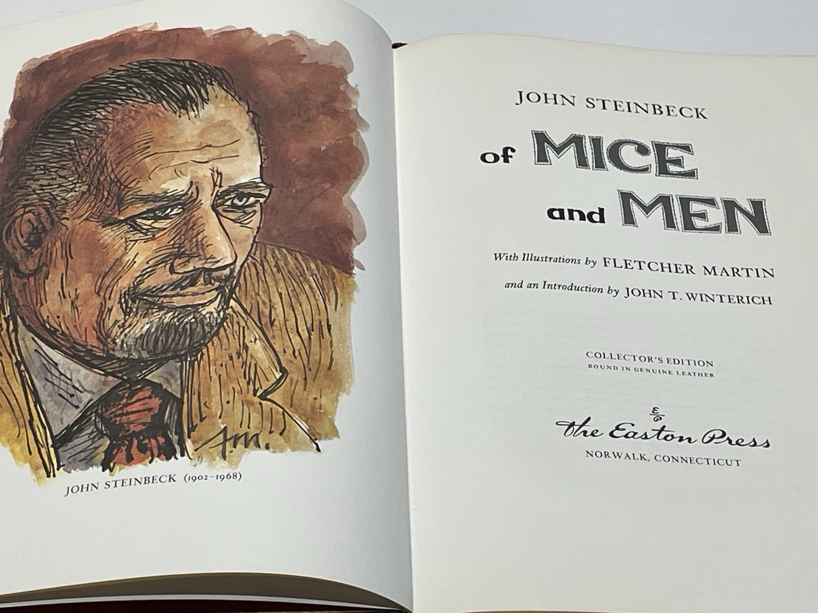 Easton Press Of Mice and Men John Steinbeck Leather HC 1977 Illustrated
