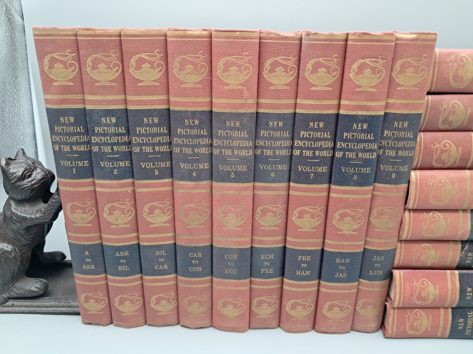 Vintage 1955 New Pictorial Encyclopedia of the World Volume 1-17 (No Atlas)