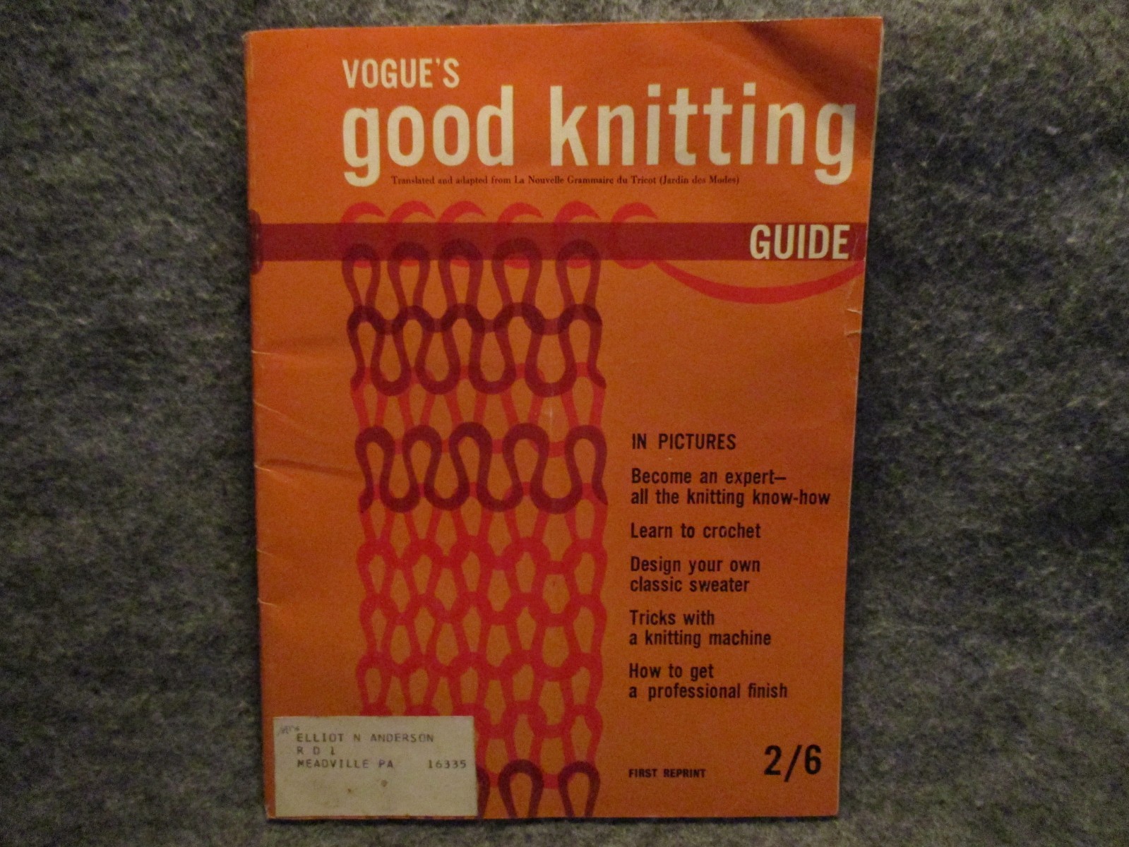 Vogue’s Good Knitting Guide Book First Reprint 2/6 1962? Vintage Catalog Booklet