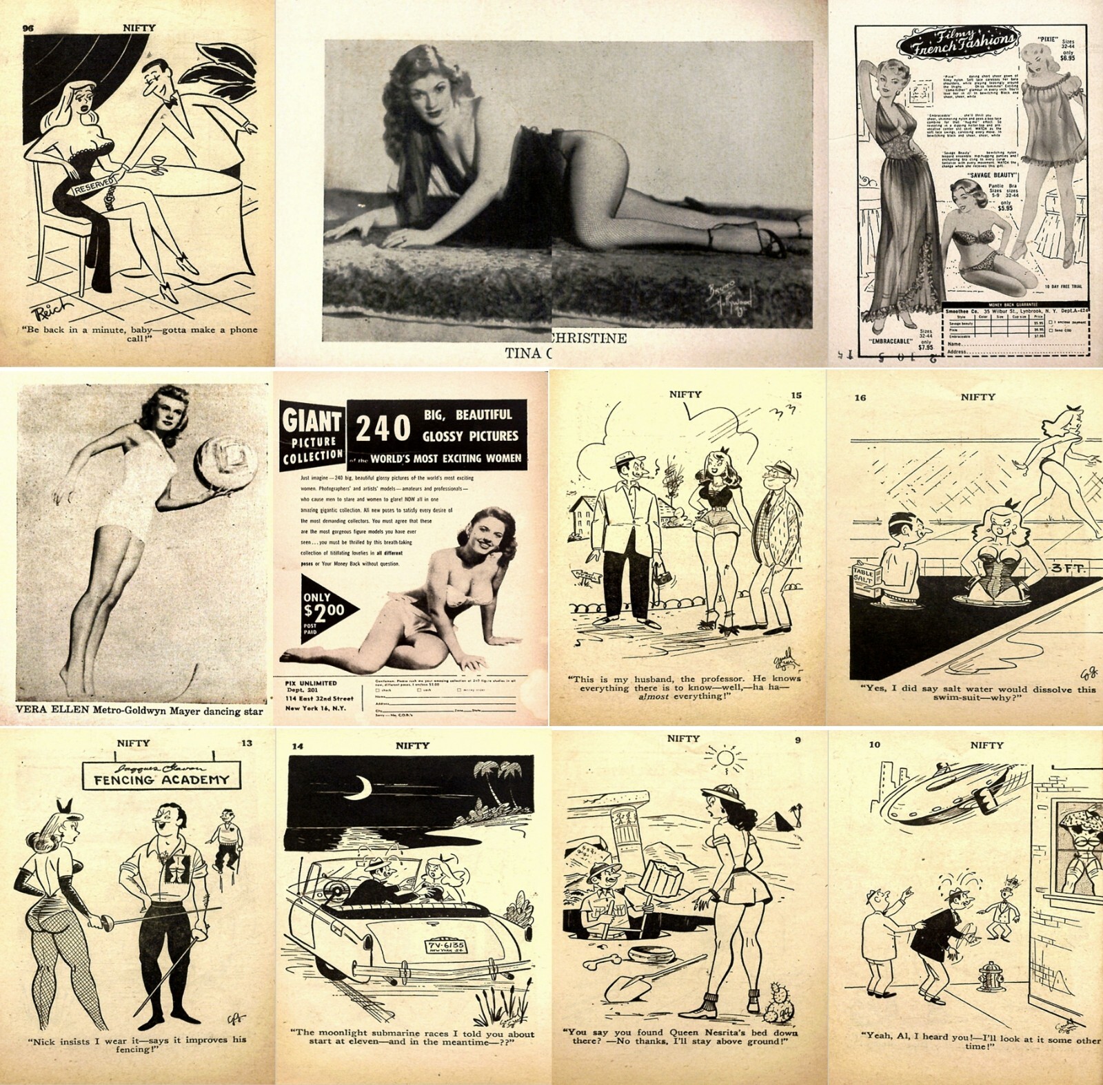 Nifty Gals & Gags – Humor Laughter Naughty Sexy Magazine – 8 Old Issues on DVD