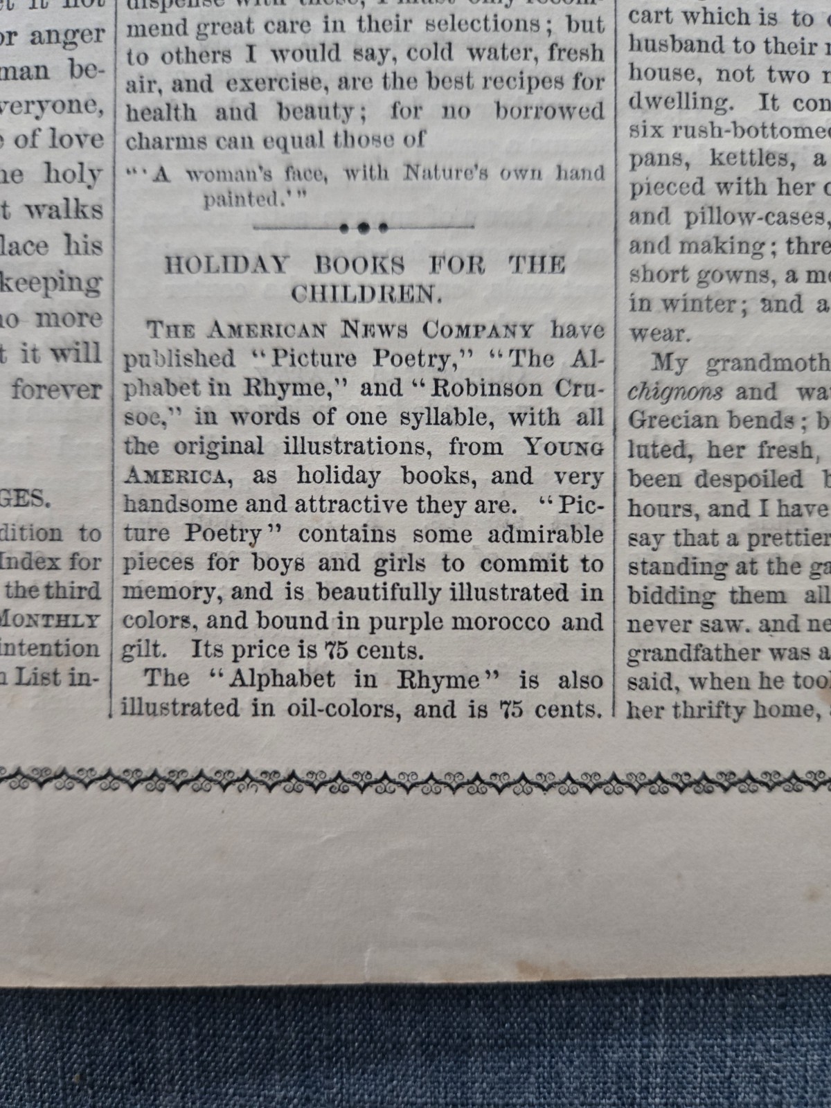 Demorest’s Monthly Magazine Dec 1868 FASHION LITERATURE ART & ADS