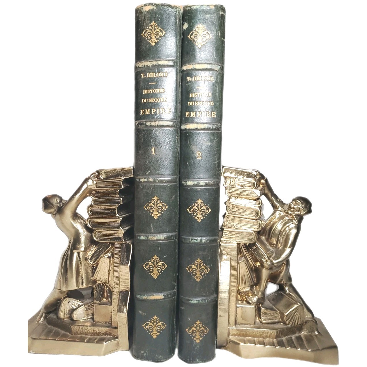 Old Leather 2 Volumes French Paris Histoire Du Second Empire / Taxile DELORD