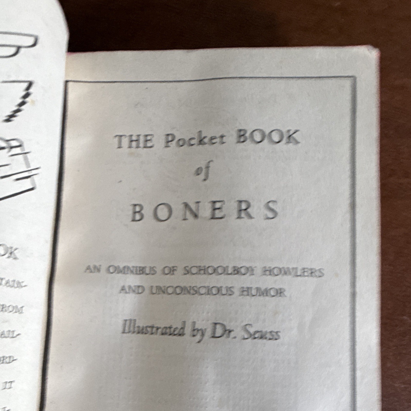 Pocket Books Dr. Seuss Illustrated Wartime Edition Softcover Humor: Boners