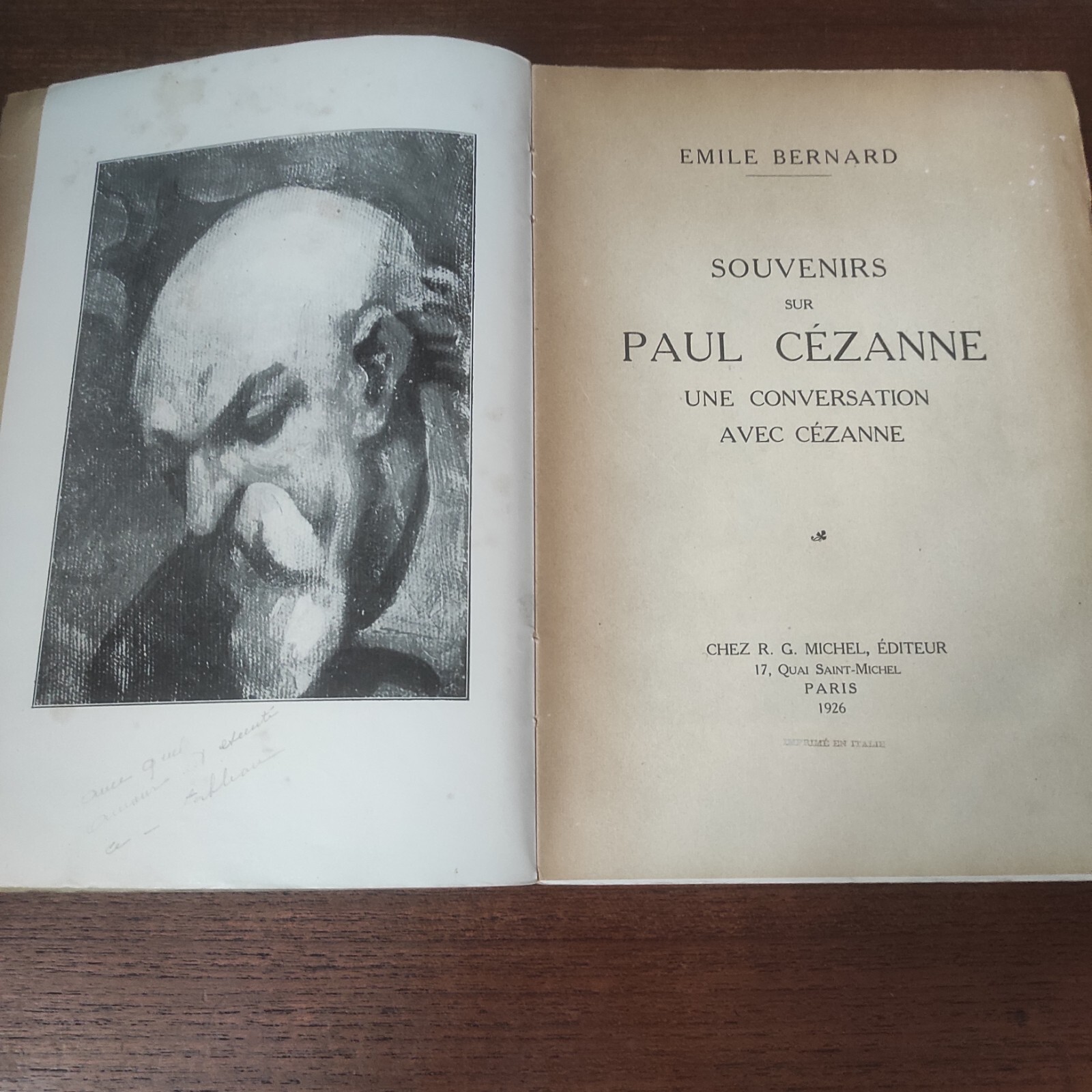 Emile Bernard, Souvenirs sur Paul Cézanne. Une conversation, Paris 1926