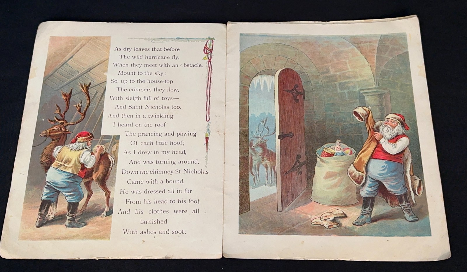 Original Antique 1896 Santa ‘The Night Before Christmas’ McLoughlin Bros Scarce!