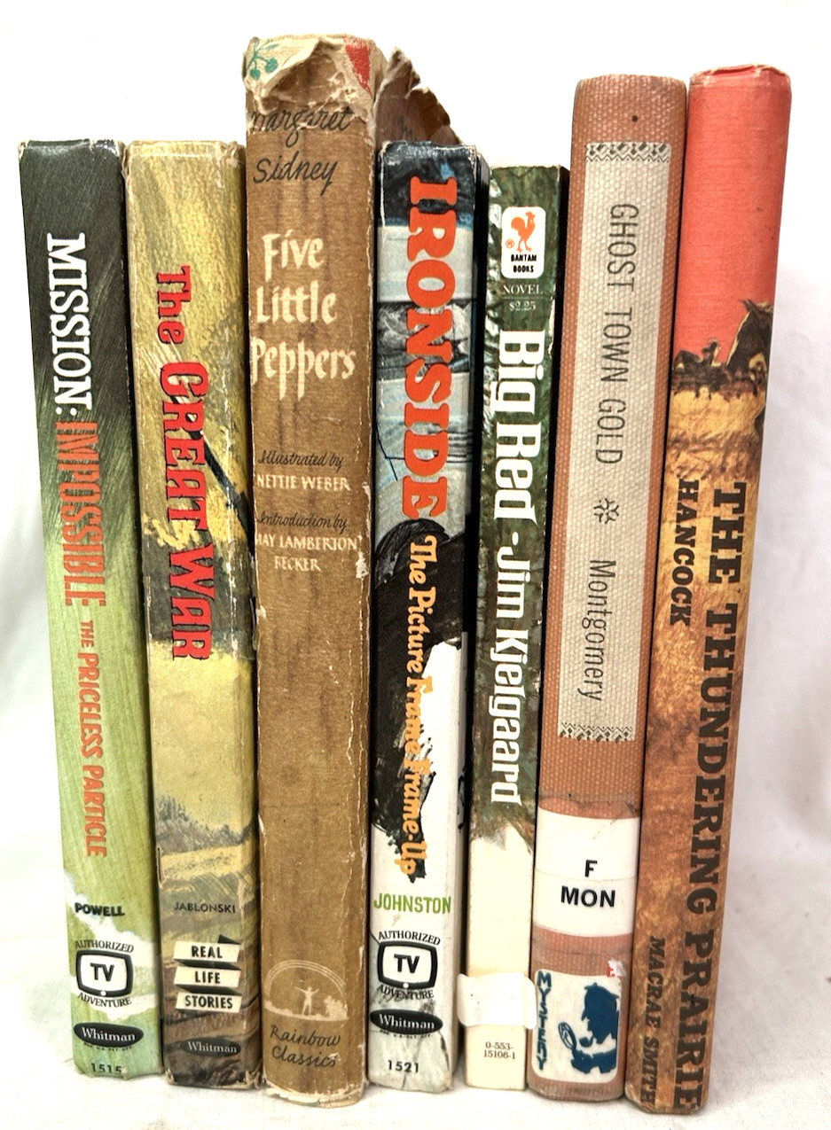 Lot Of 7 Vintage 1950-60’s Era Children’s Young Adults Books Mission Impossible
