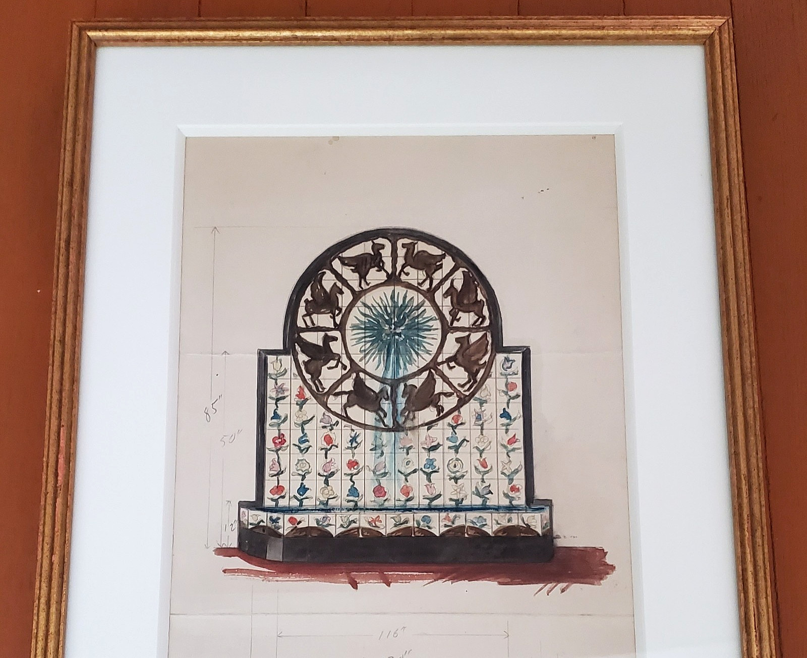 VINOL M.S. HANNELL ( 1896-1964) CHICAGO, ILL ARCHITECTURAL MODERN DRAWING SIGNED