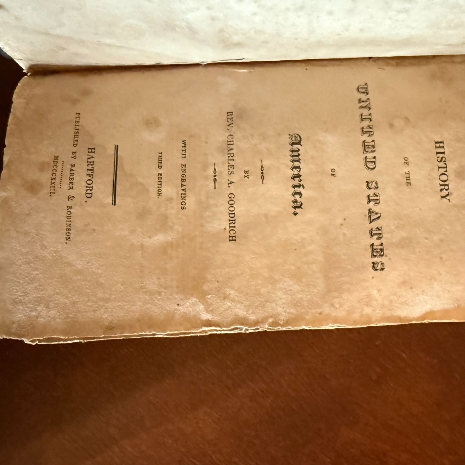 antique 1823 History of the United States by Charles A. Goodrich – Early Edition