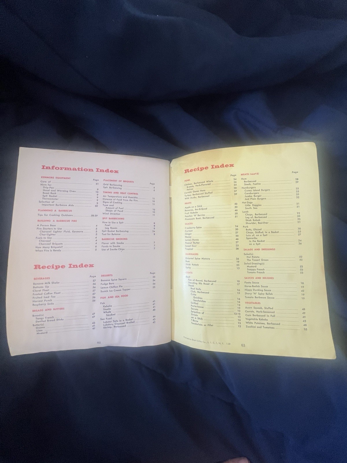 Vintage Let’s Cook Outdoors Cookbook Copyright 1959 Sears, Roebuck and CO USED