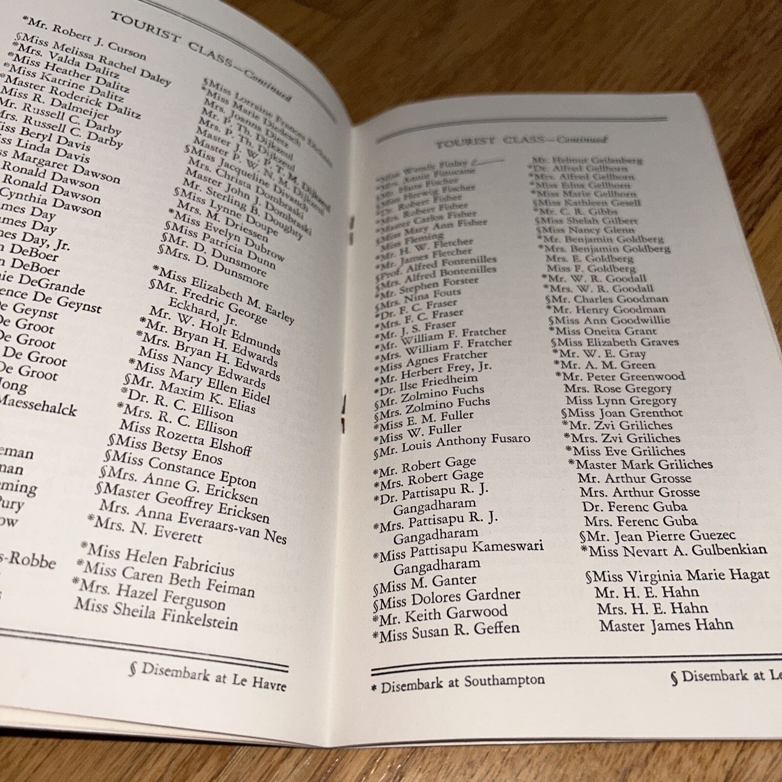 1963 HOLLAND AMERICA LINE S.S. STATENDAM Passenger List / Deck Plan
