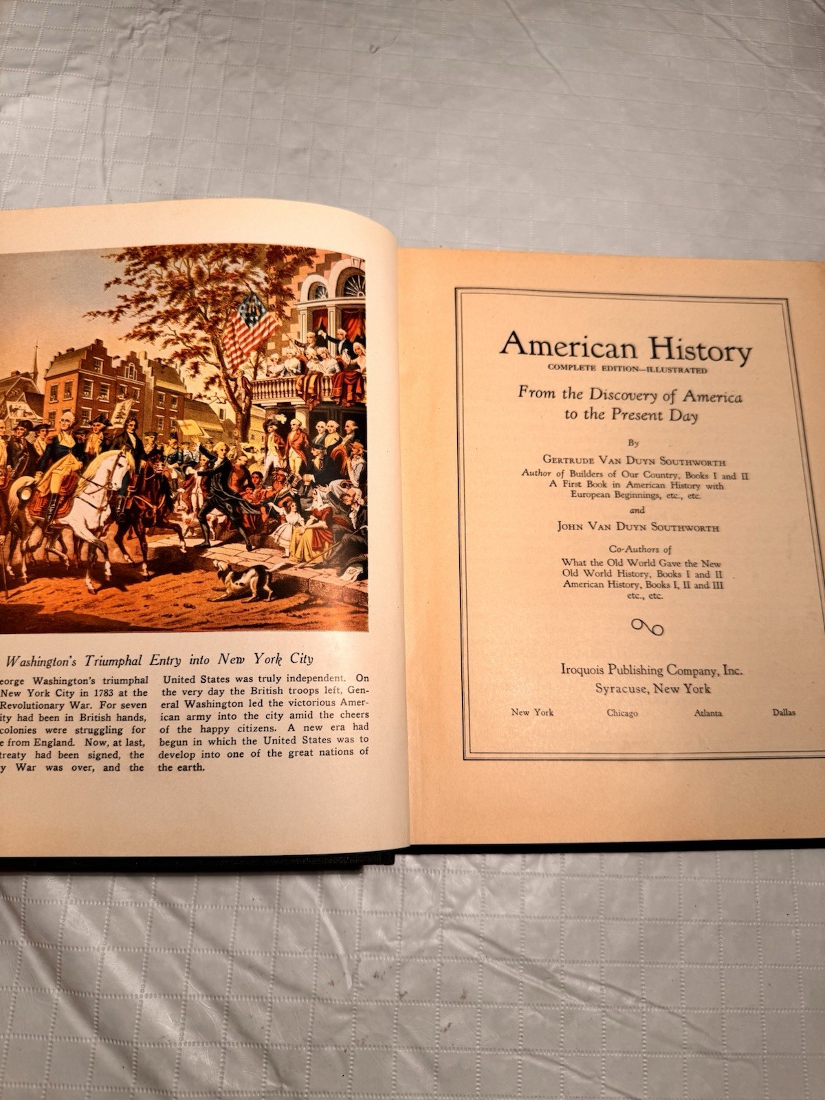 Iroquois Publishing Southworth American History Illustrated Hardcover 1933