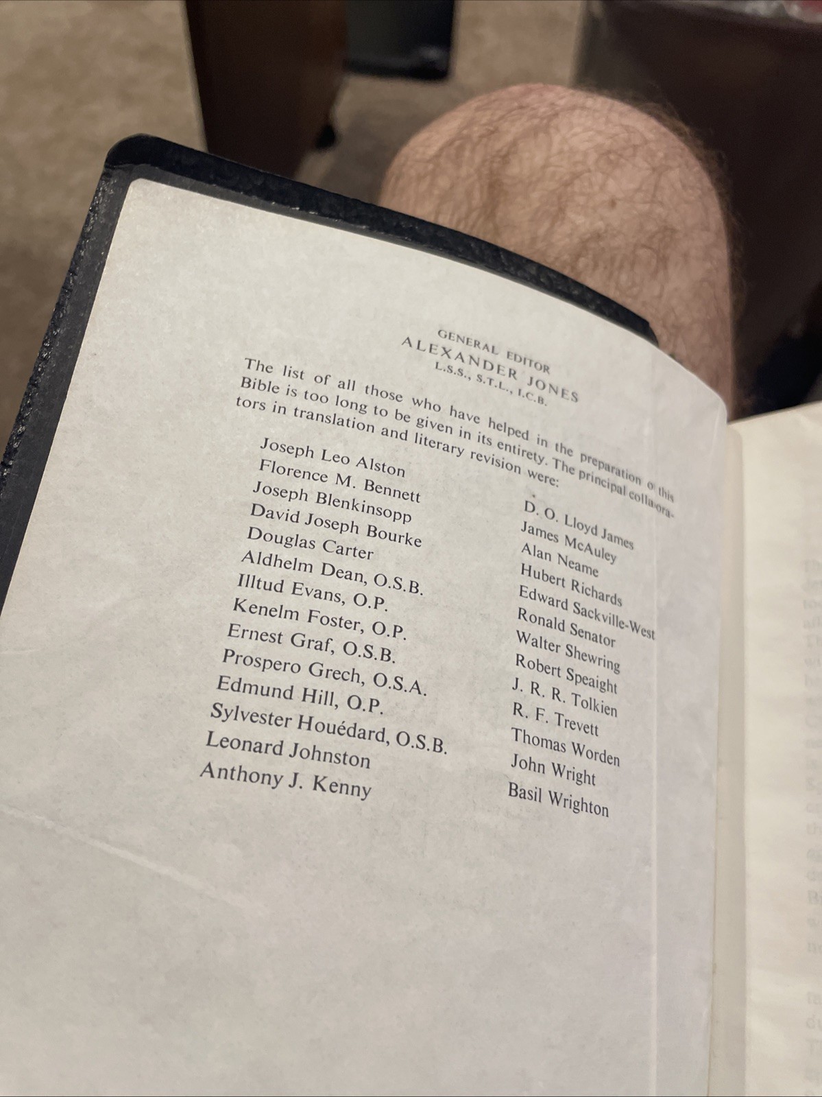 The Jerusalem Bible 1966 Doubleday Alexander Jones Black Softcover Faux Leather