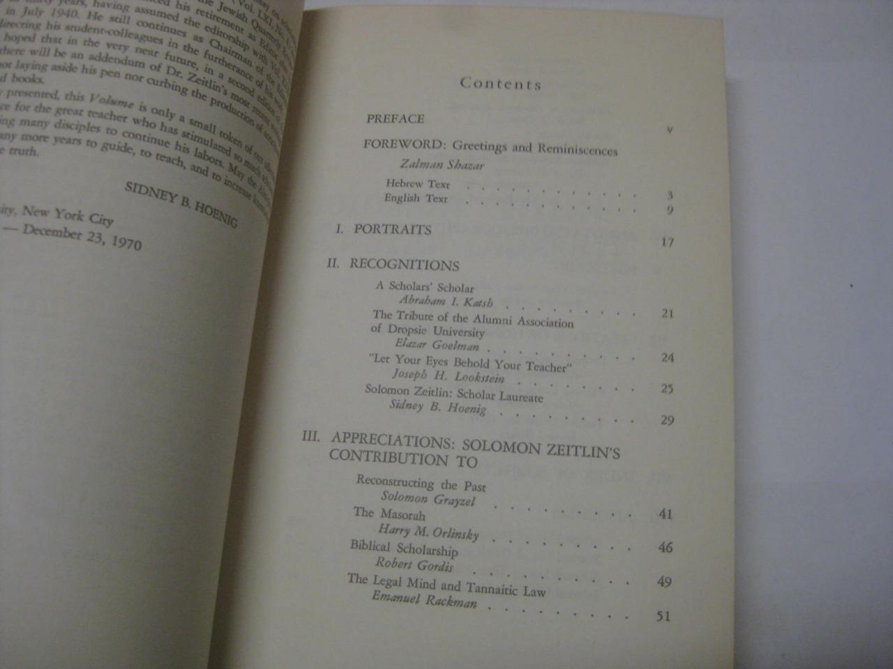 Solomon Zeitlin: scholar laureate : an annotated bibliography, 1915-1970 …