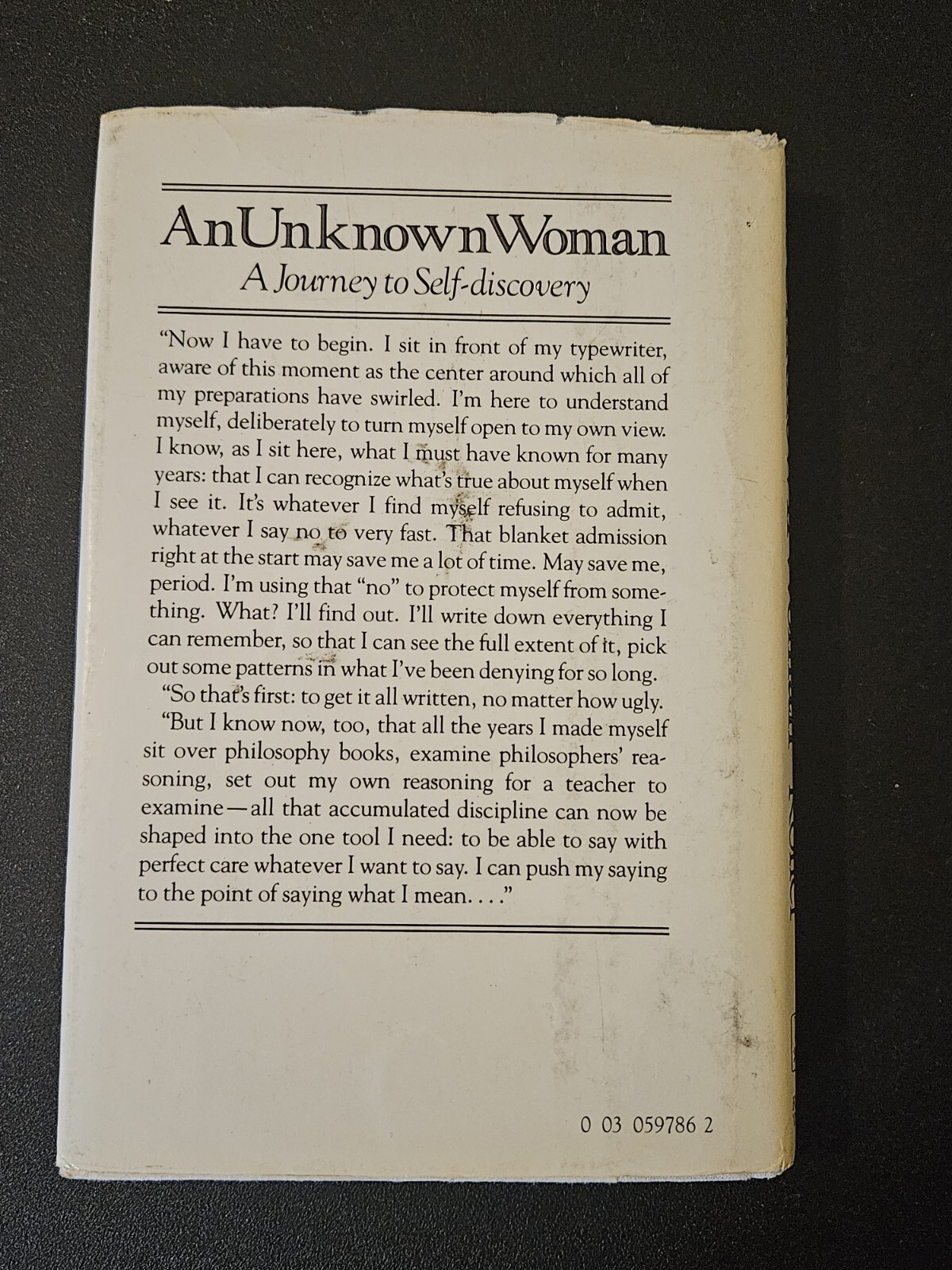 An Unknown Woman By Alice Koller 1982 Hardcover Book Stated First Edition