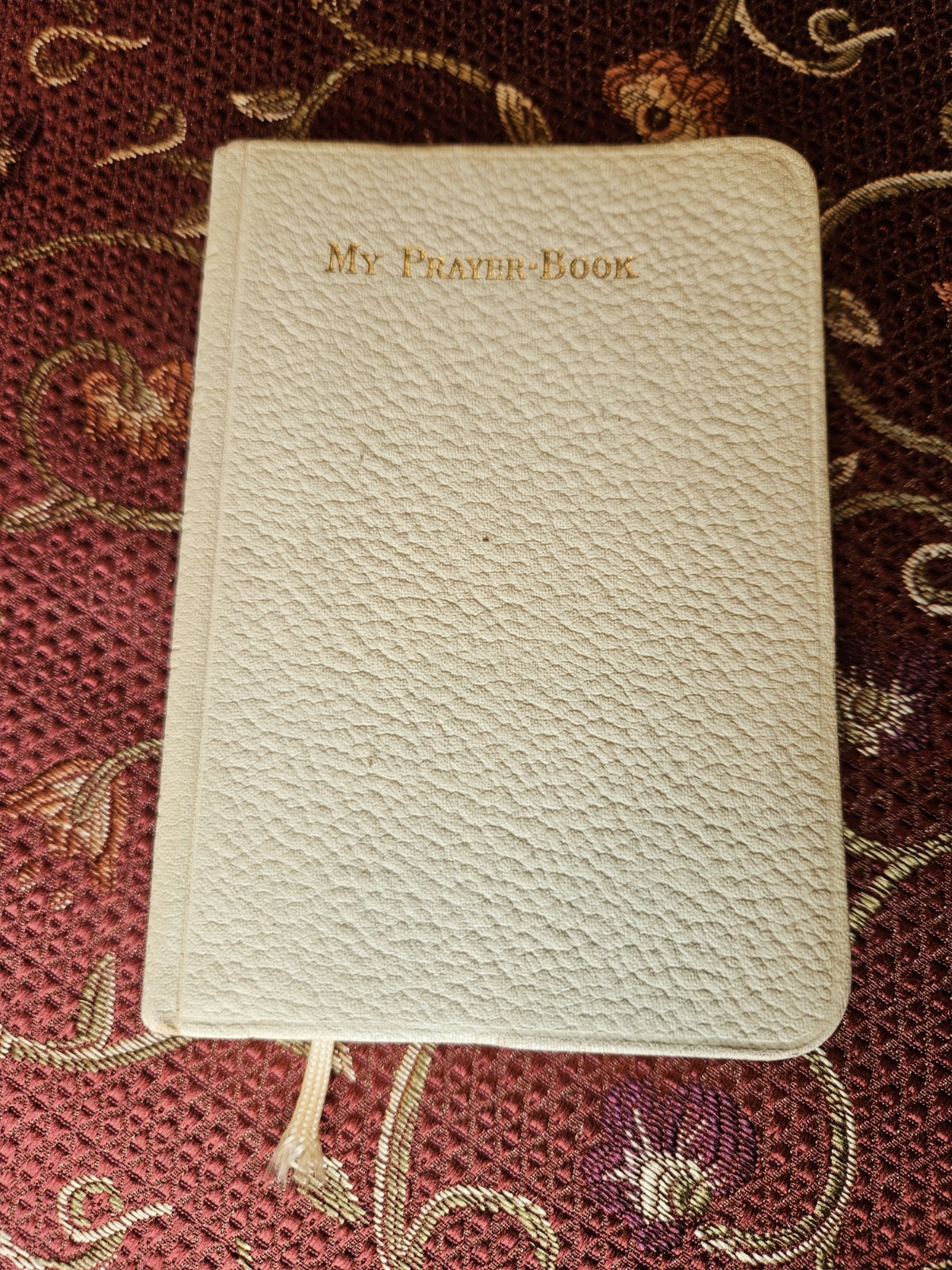 MY PRAYER BOOK by Father Lasance – 1953 Benziger Brothers, White Faux Leather