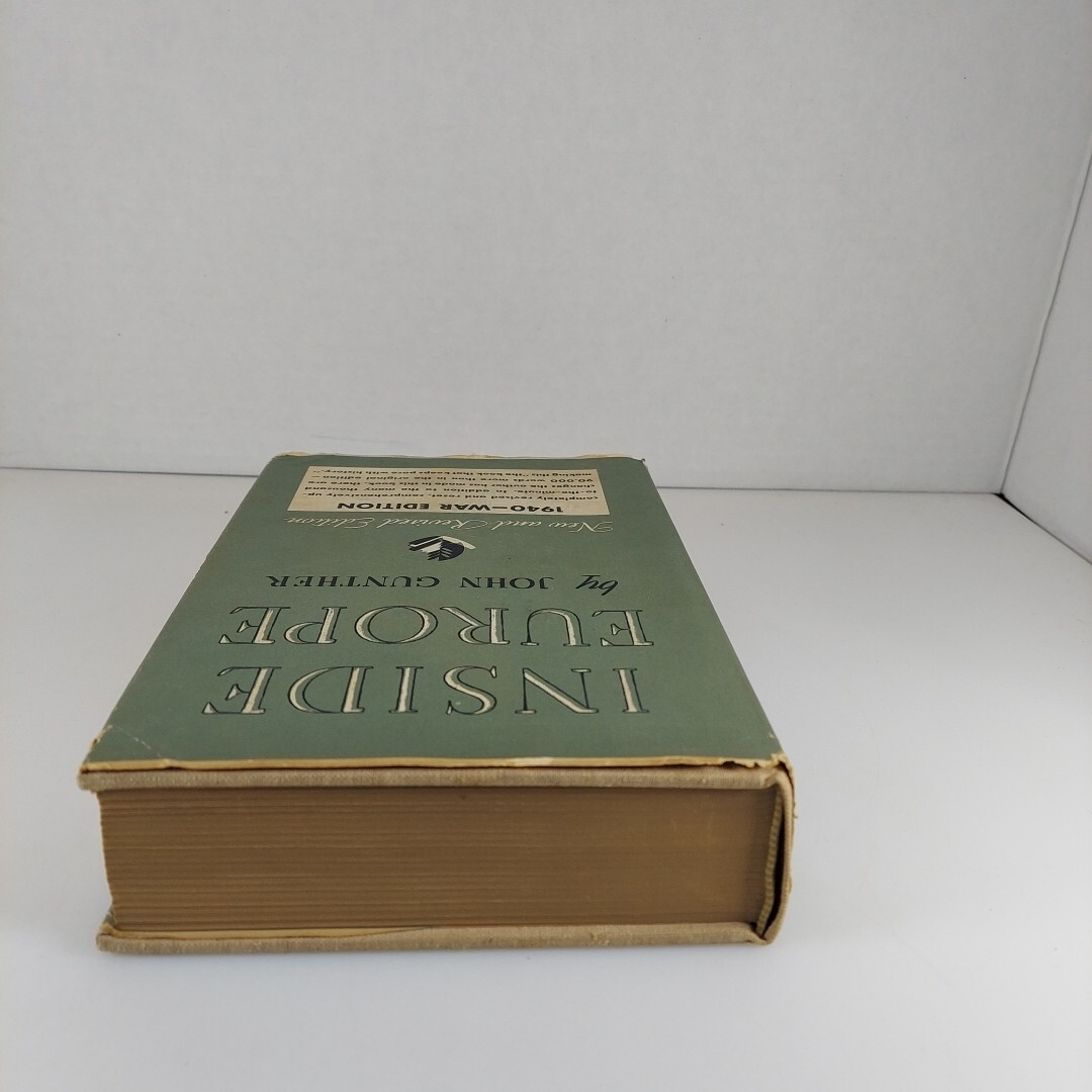 Inside Europe Again Completely Revised 1940 War Edition John Gunther HCDJ