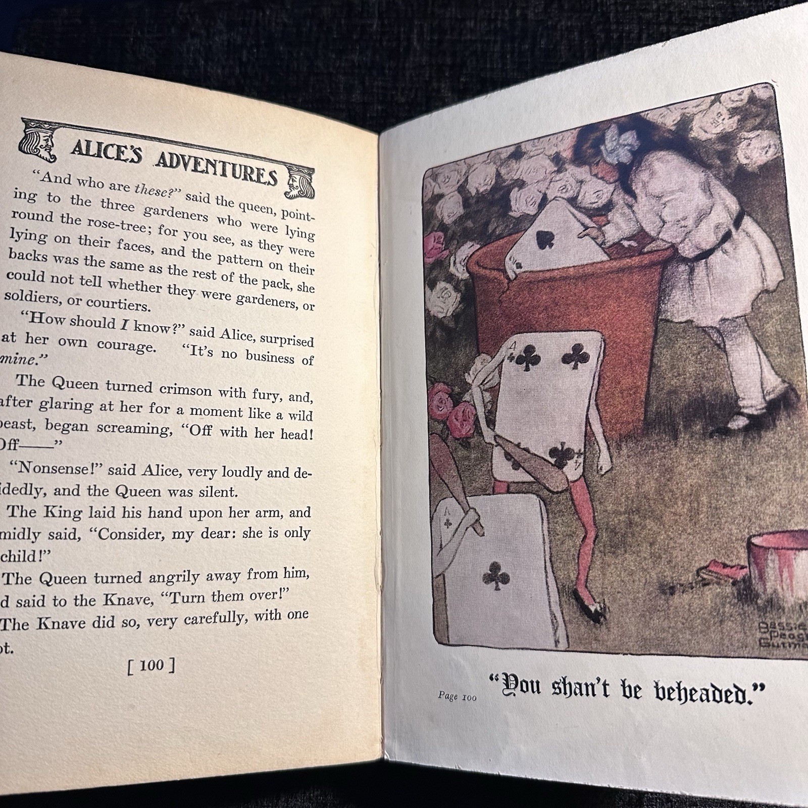 1931 Alice In Wonderland Lewis Carroll Bessie Pease Illus Hardback Vintage Book