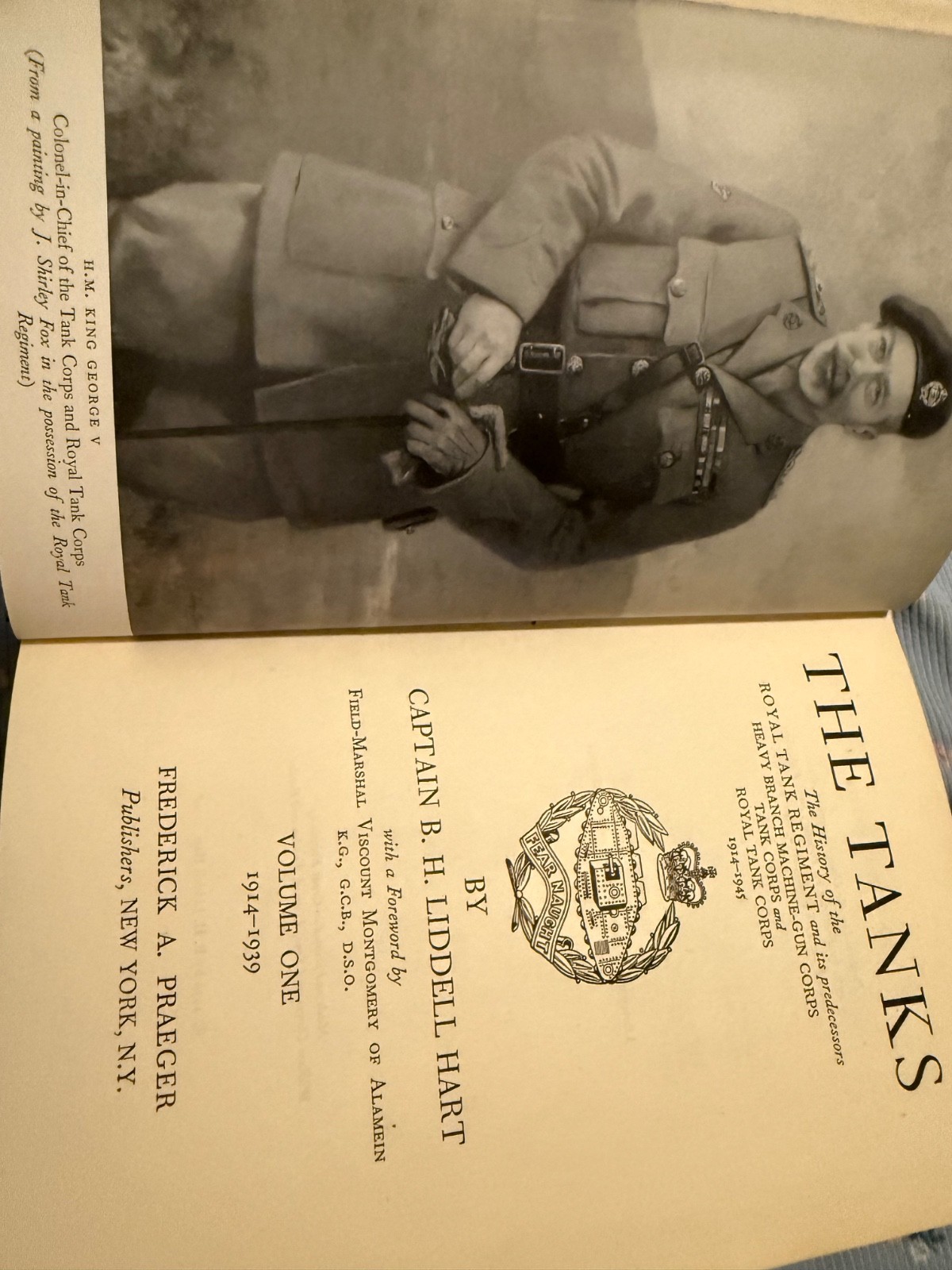 The Tanks Volume One 1914-1939 By B.H. Liddell Hart First Edition Very Good