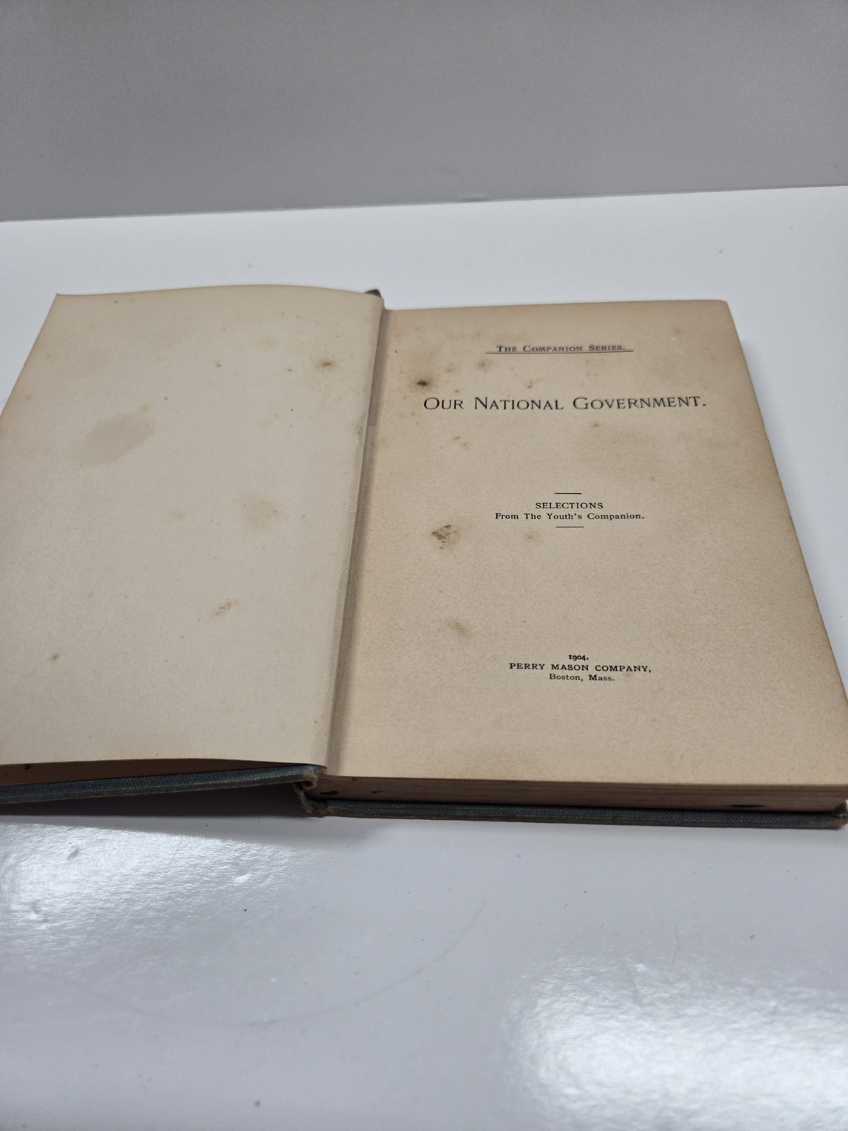 Our National Government Perry Mason The Youths Companion Series 1904 Antique