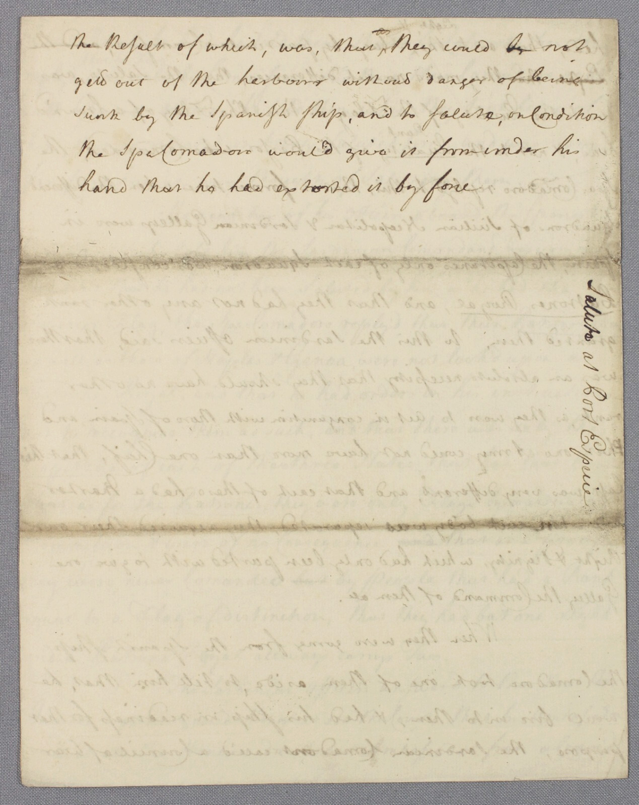 1732 Naval Manuscripts – Mediterranean Salute – Admiral Wager + Duke Newcastle