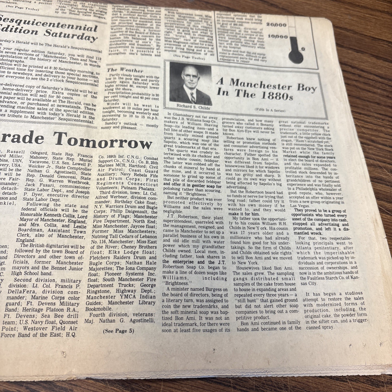Manchester CT Sesquicentennial Week – 1973 Evening Herald Newspaper CT History