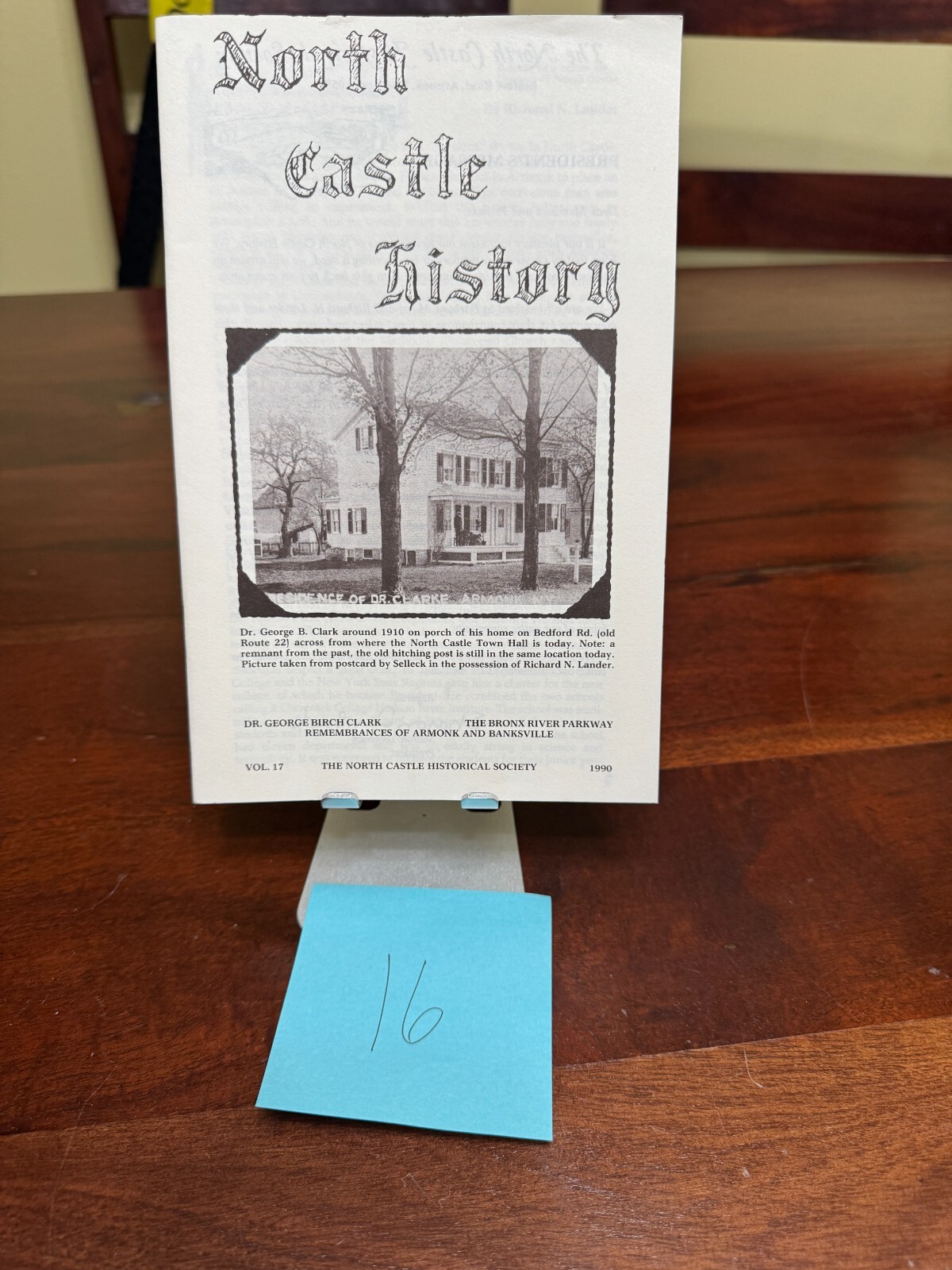 NORTH CASTLE NEW YORK (NY) HISTORY VOLUME #17 – 1990 BOOK
