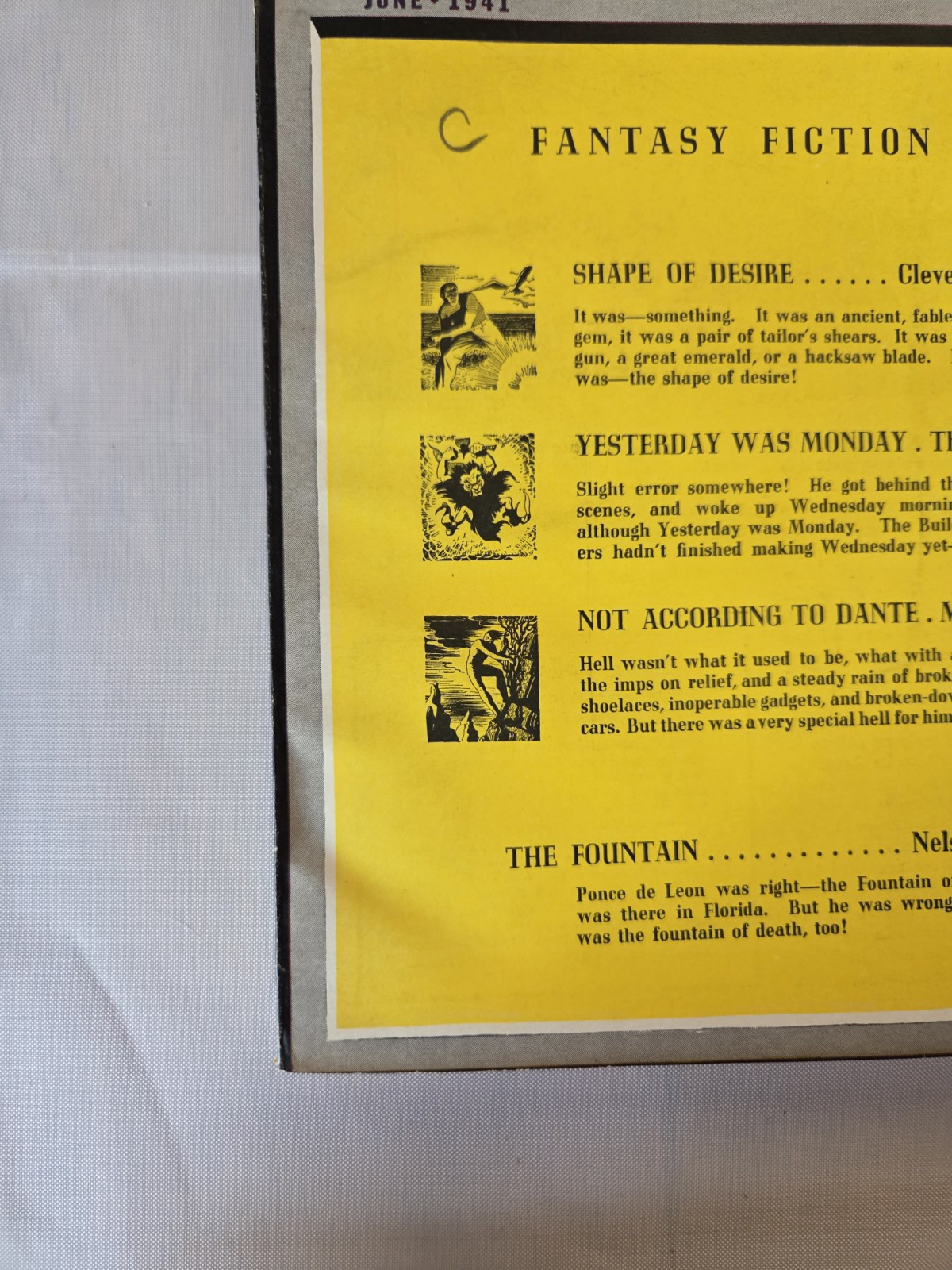 Unknown June 1941 Sturgeon Story Robert Weinberg Collection COA