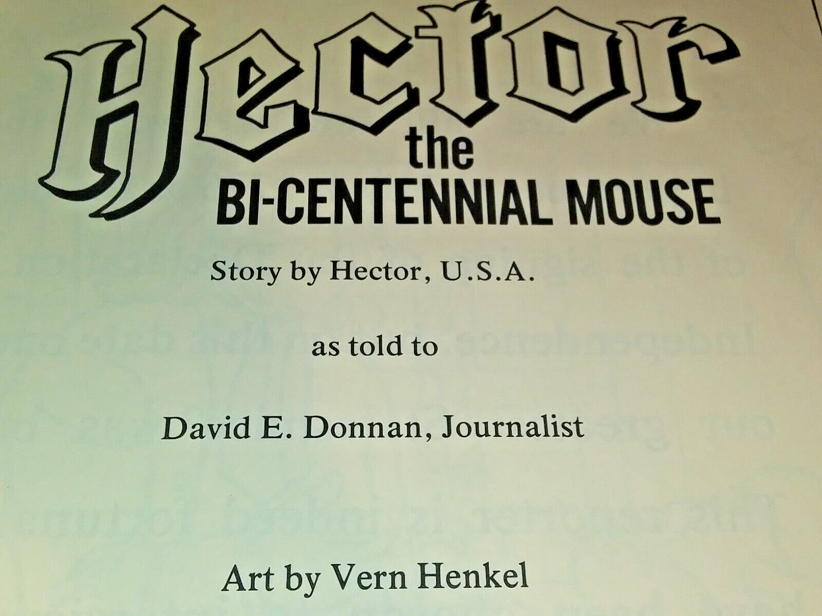 VINTAGE 1975 HECTOR THE BICENTENNIAL MOUSE GIANT STORY COLORING BOOK UNUSED