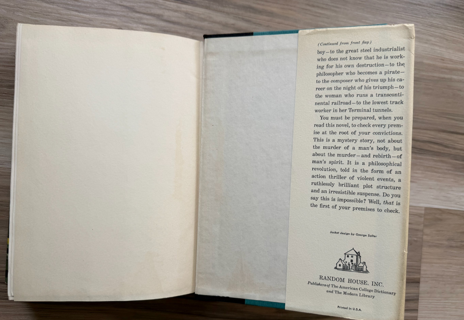Atlas Shrugged by Ayn Rand (1957) 1st Edition, 20th Printing Vintage Dust Jacket