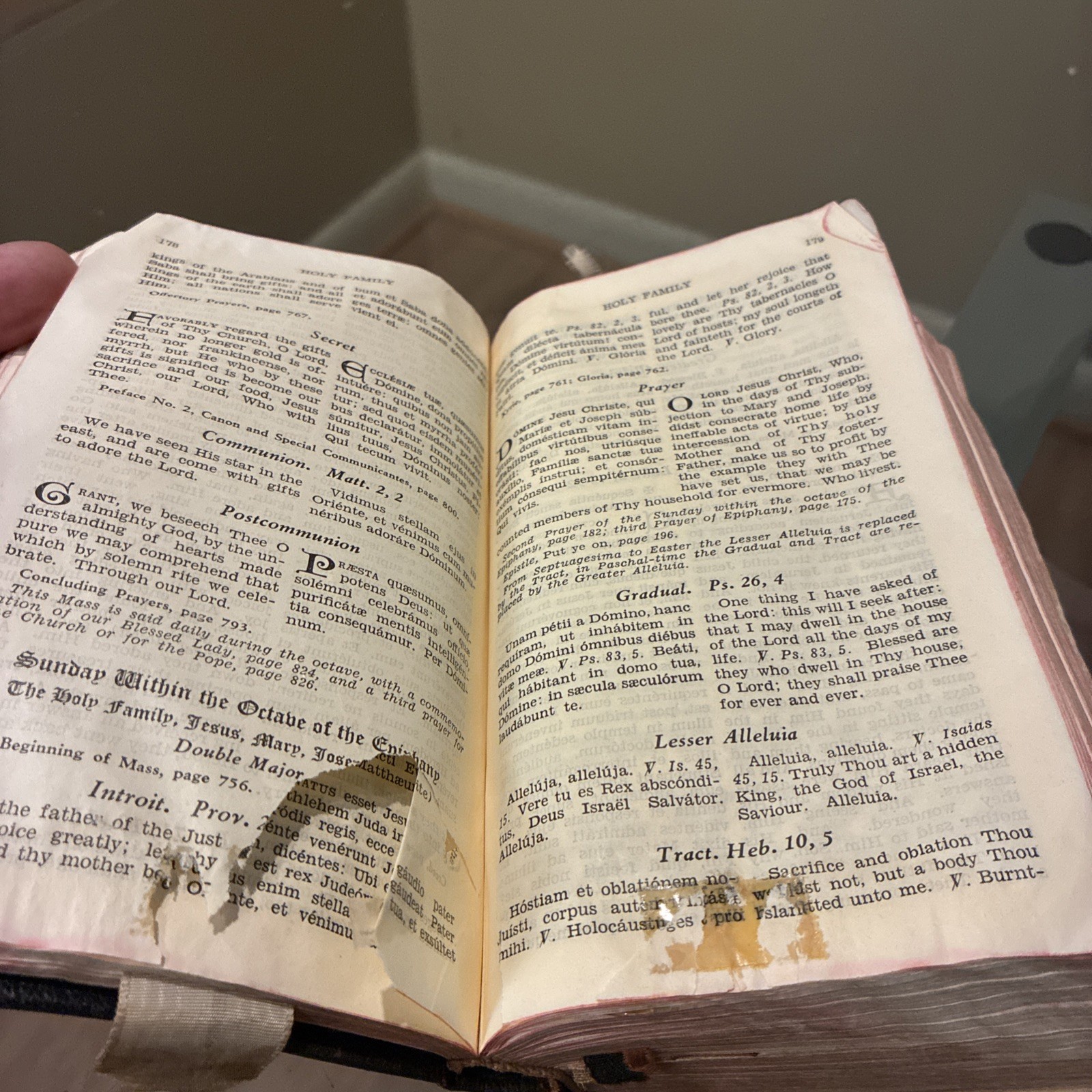 1937 The New Roman Missal Father Lasance Leather Latin English w Prayer Cards