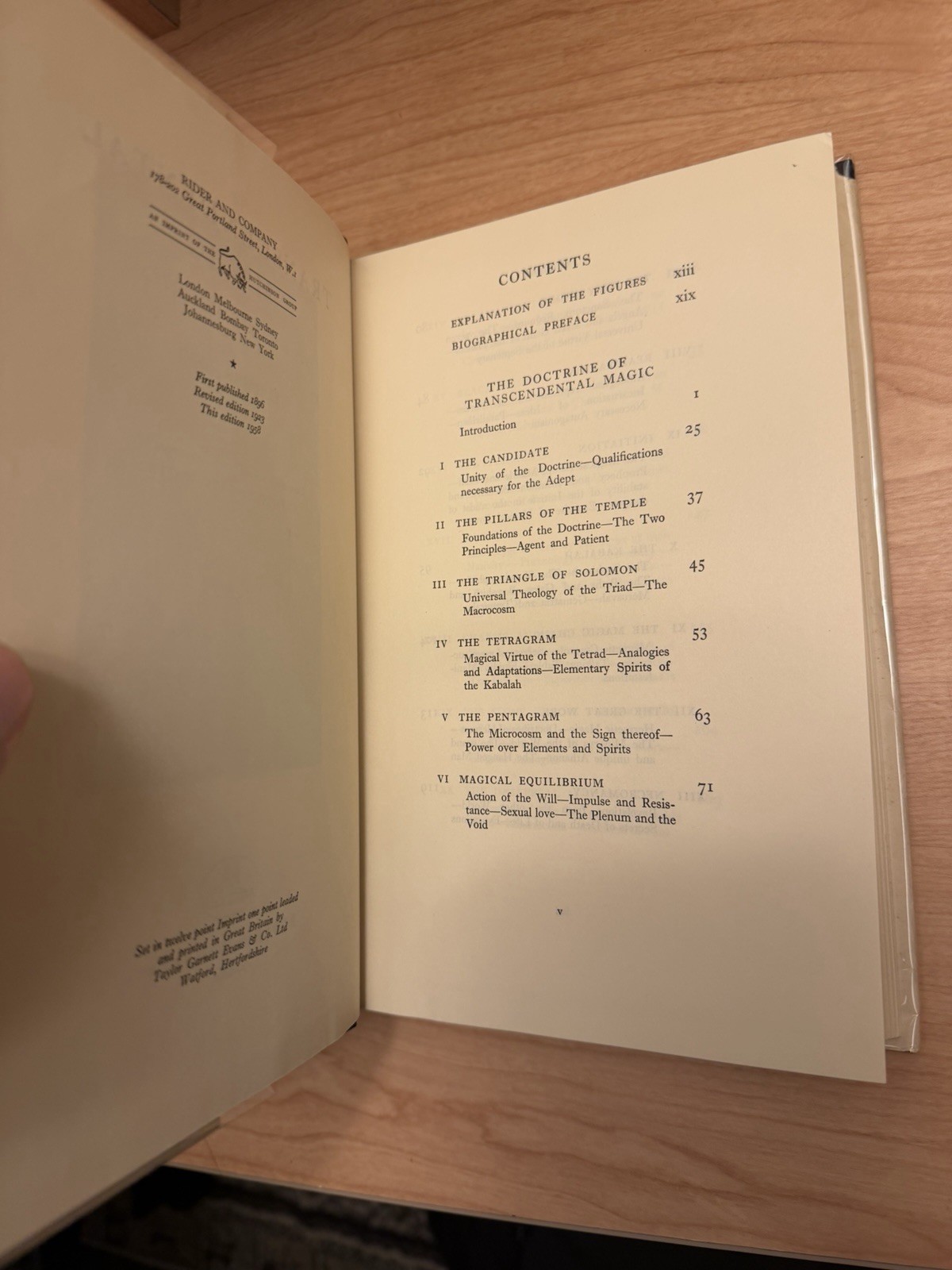 Transcendental Magic: Its Doctrine And Ritual Eliphas Levi Hardcover 1958