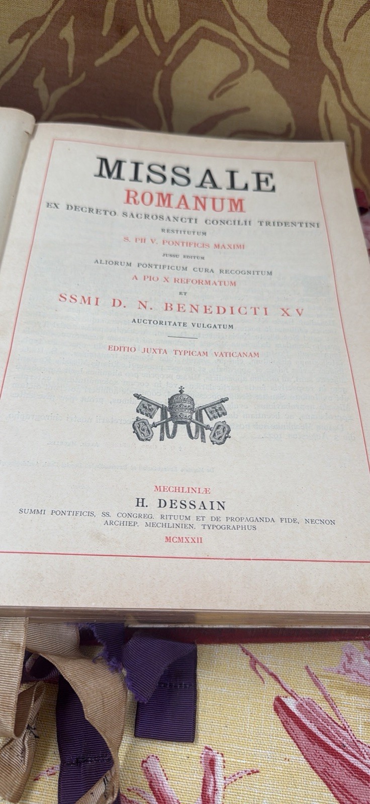 1923 MISSALE ROMANUM ANTIQUE MASSIVE FINE LEATHER BINDING GERMANY