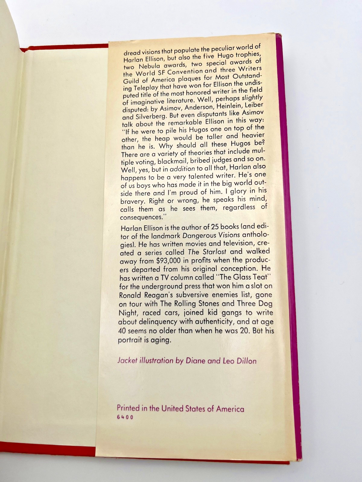 Approaching Oblivion Harlan Ellison 1974 HCDJ Foreward By Michael Crichton BCE