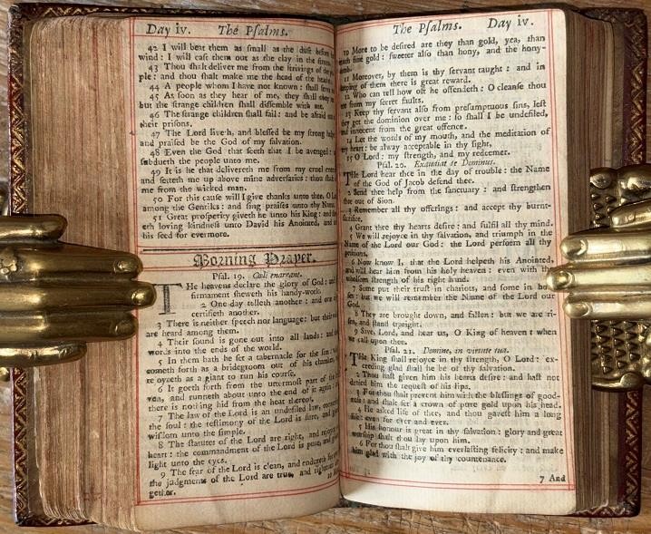 1730 Superb Miniature Scottish Prayer Book. Fine Gilt Leather Binding. Psalms.