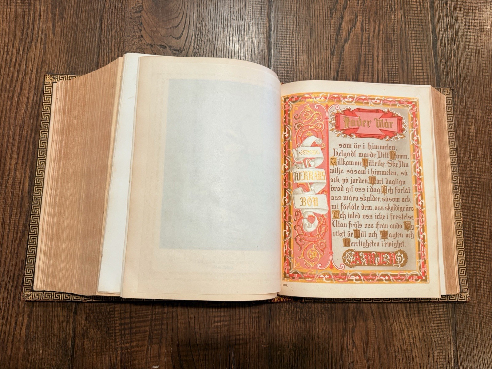 Antique Swedish Family Bible Gustave Dore Illustrated Family Records -1890