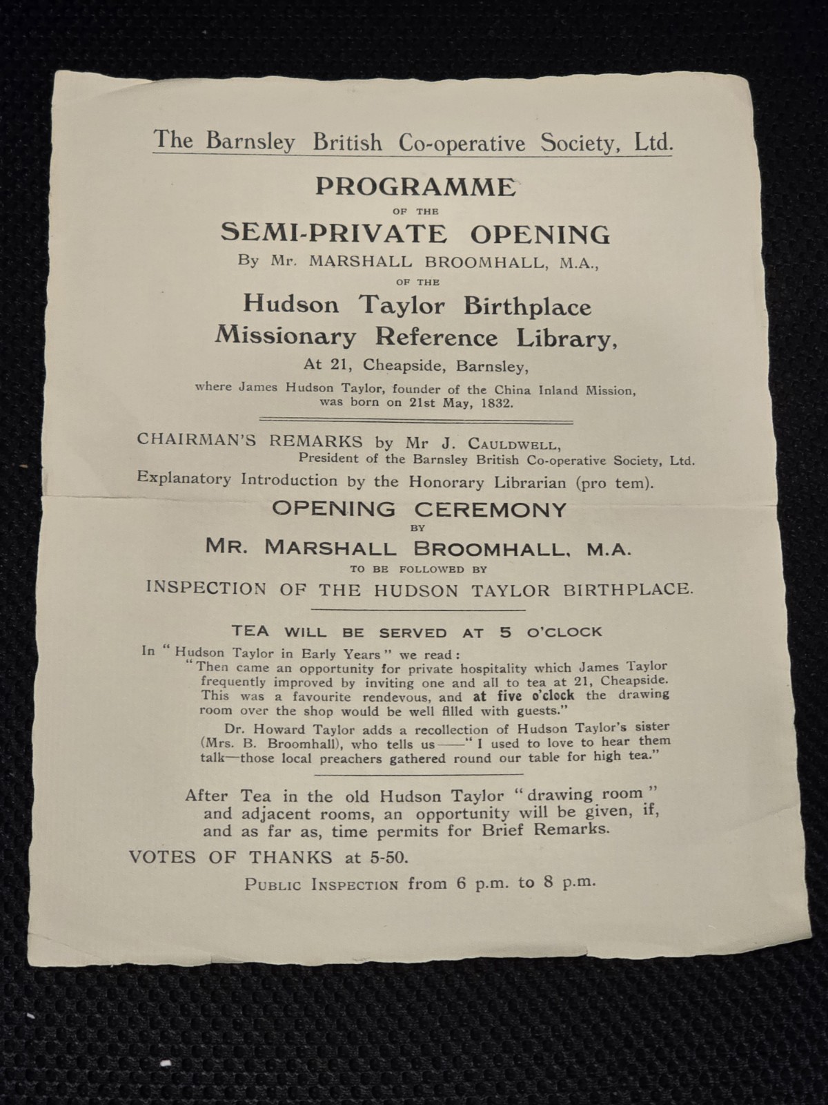 Rare Hudson Taylor Centenary Items China Inland Mission Pamphlet & Flyer