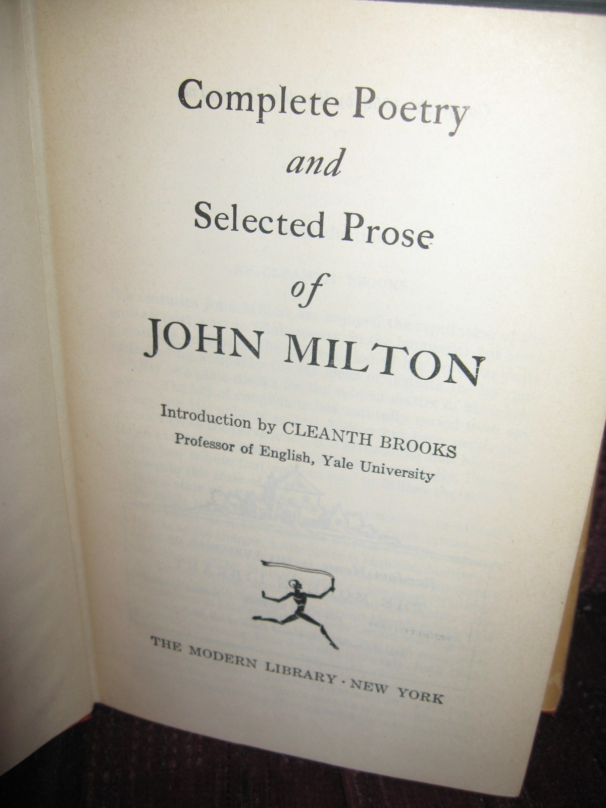 JOHN MILTON (PARADISE LOST, POETRY ETC. ) 1950 MODERN LIBRARY – GOOD CONDITION!!