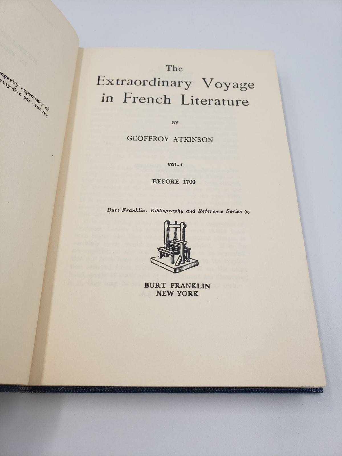 Geoffroy Atkinson / Extraordinary Voyage in French Literature From 1700 to 1720