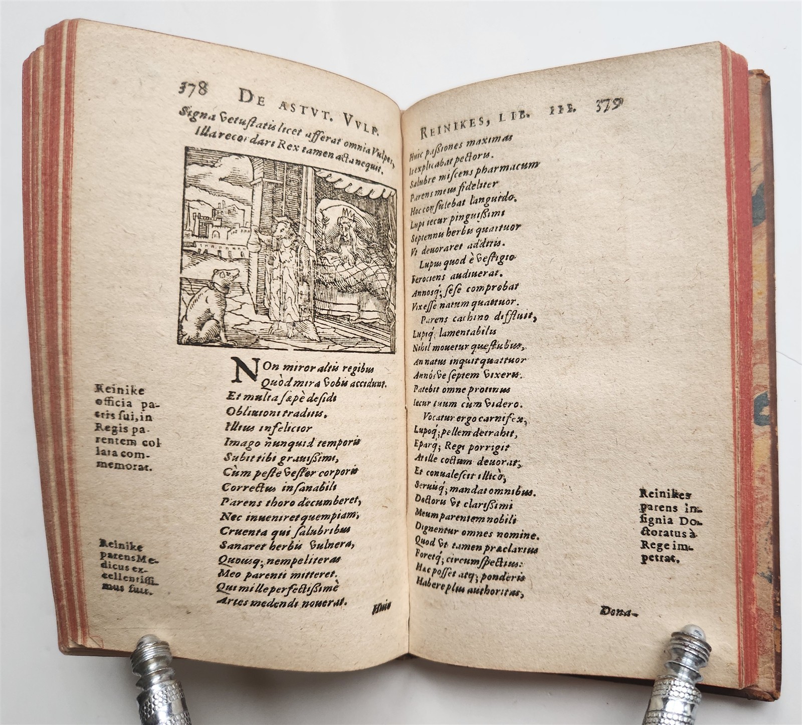 1595 REYNARD the FOX in LATIN illustrated by Jost Amman & Virgil Solis ANTIQUE