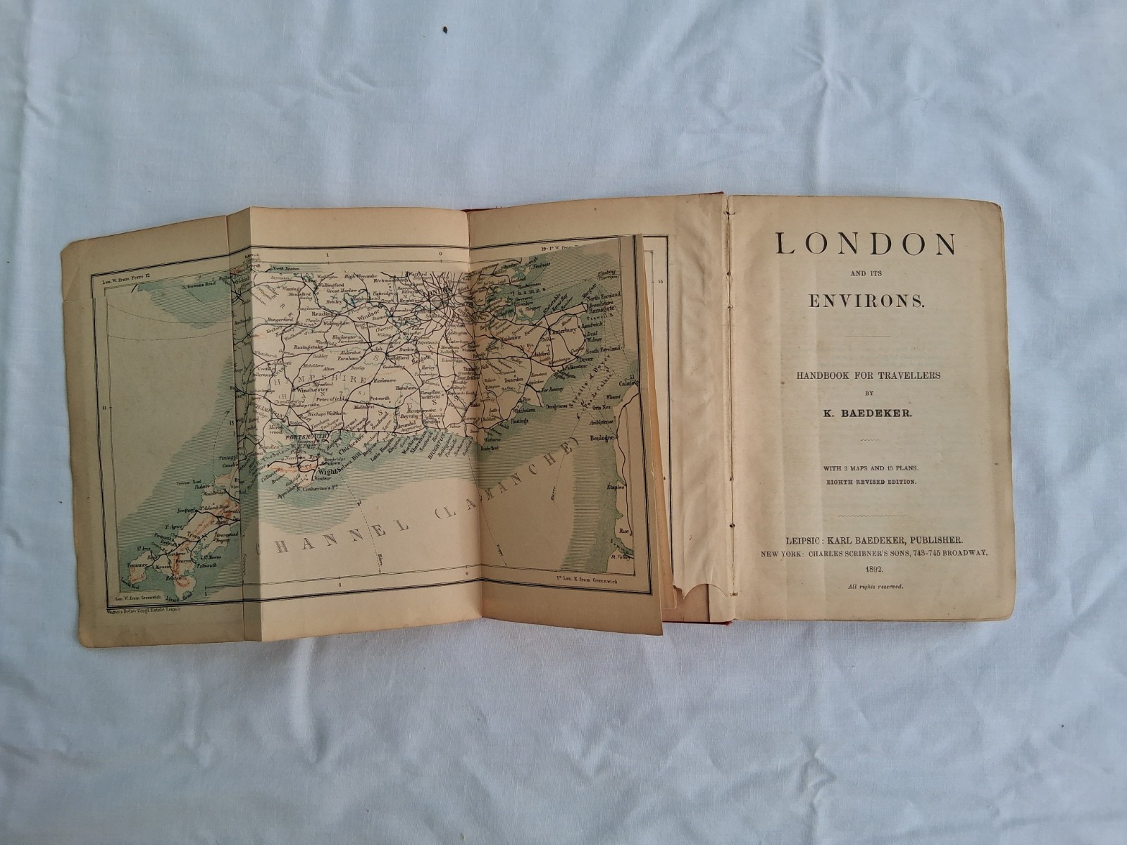 Baedeker’s London And Its Environs Antique Guide Book 1892 traveller