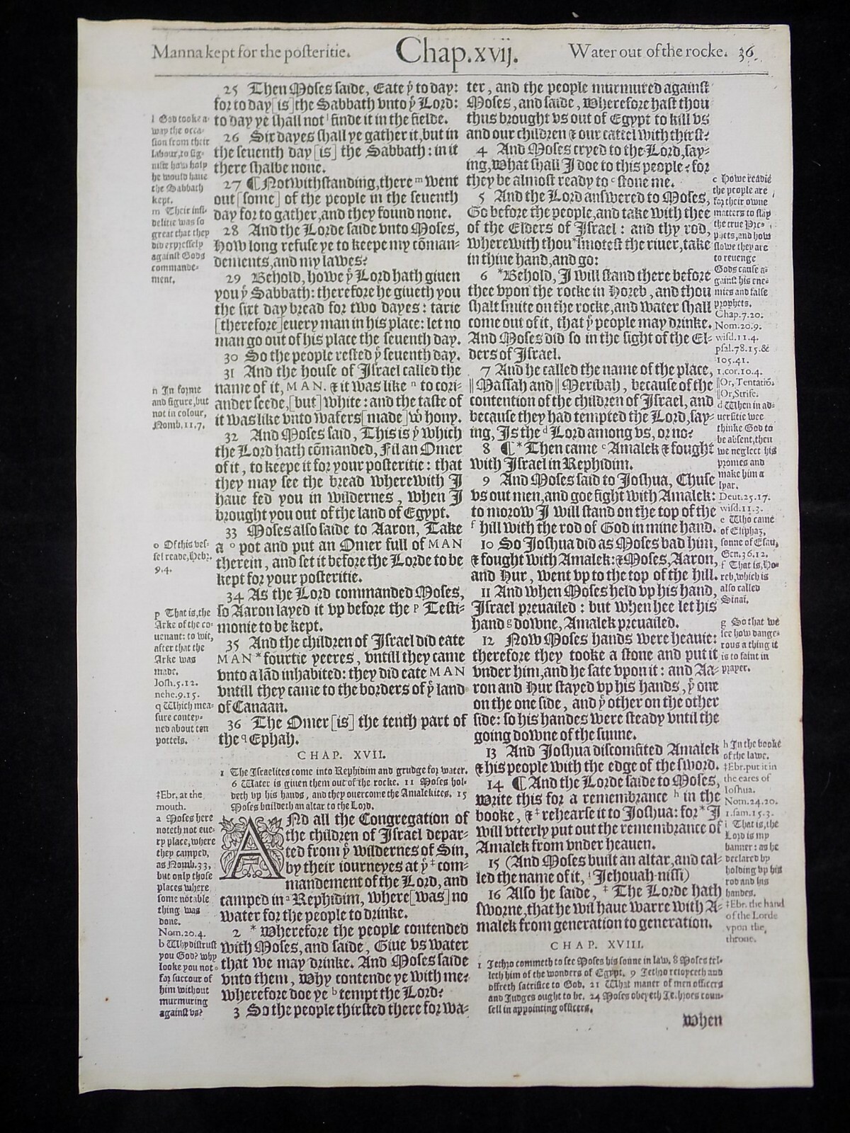1583 Noblest Geneva Bible Folio- Book of Exodus Leaves- YOU PICK