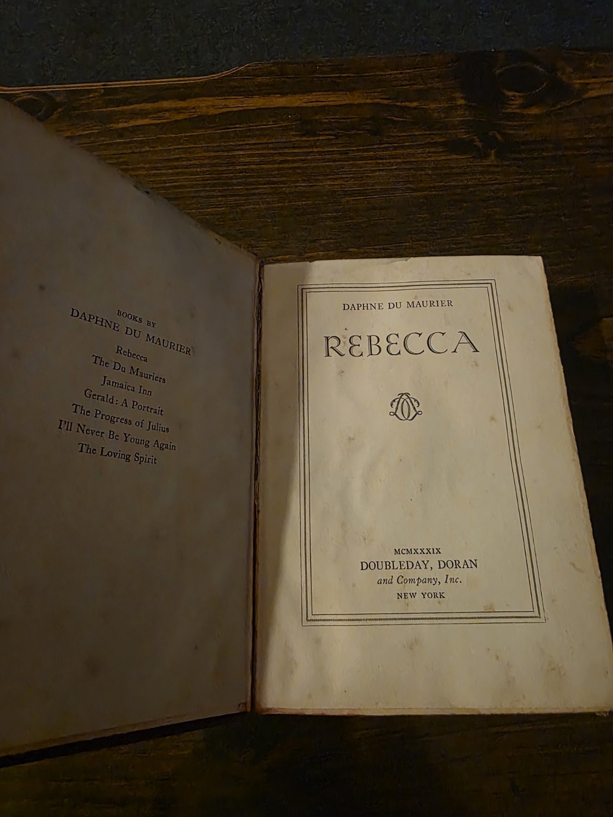 REBECCA By Daphne Du Maurier 1938 HC First Edition Later Printing